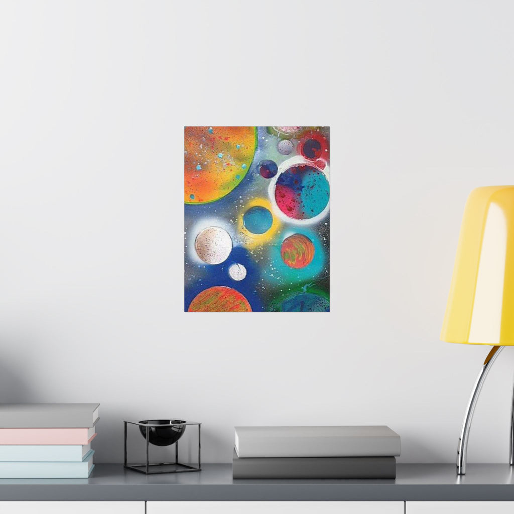 Galaxy Planets Print Matte Vertical Poster
