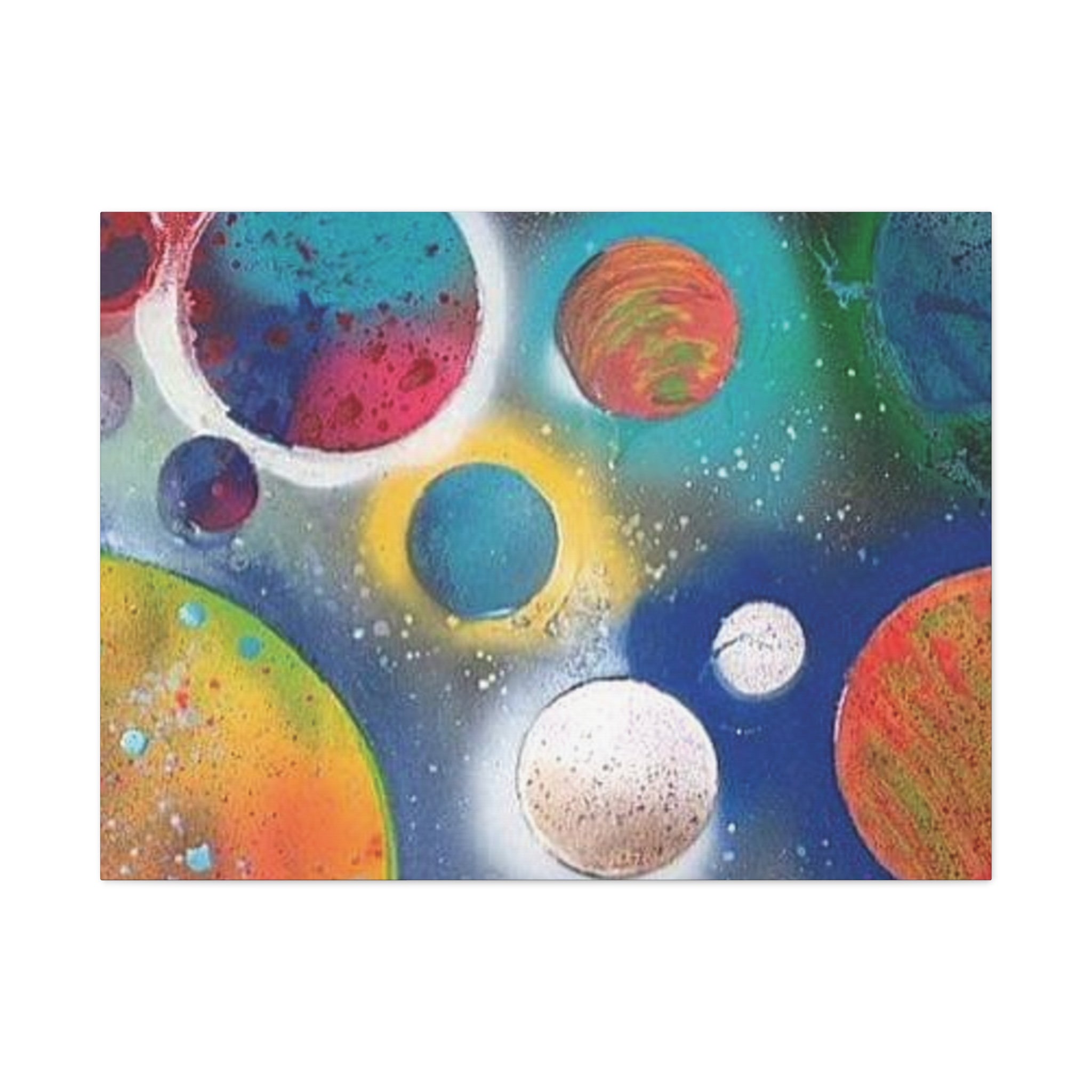 Galaxy Planets Art Print Matte Canvas