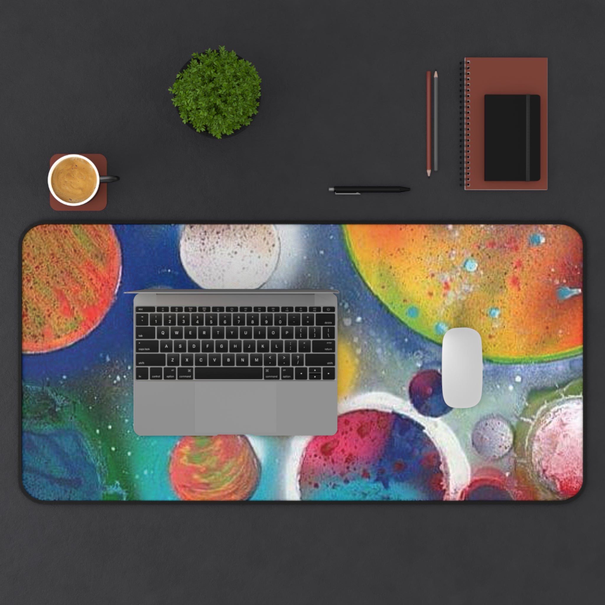 Galaxy Planets Desk Mat