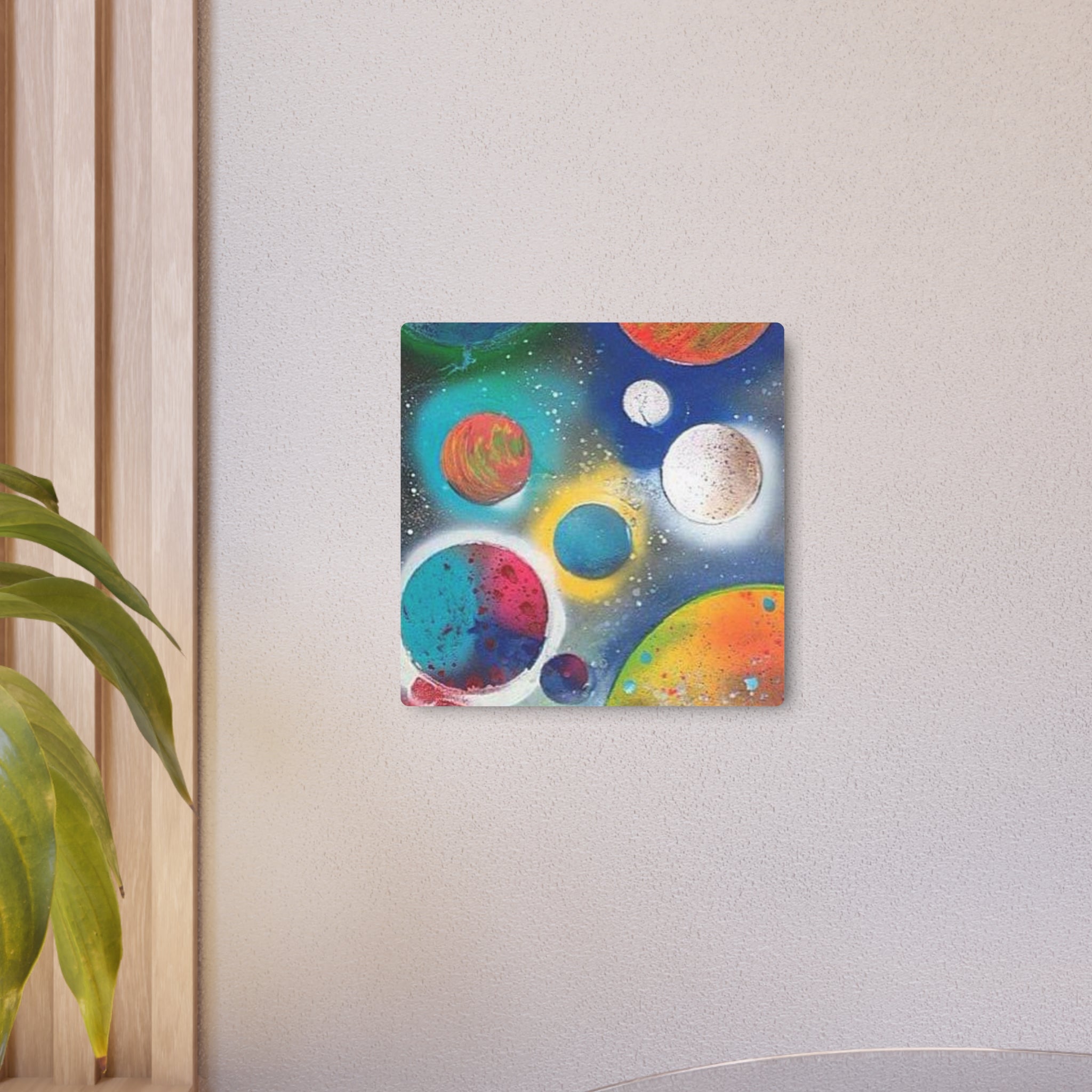 Galaxy Planets Metal Art Sign