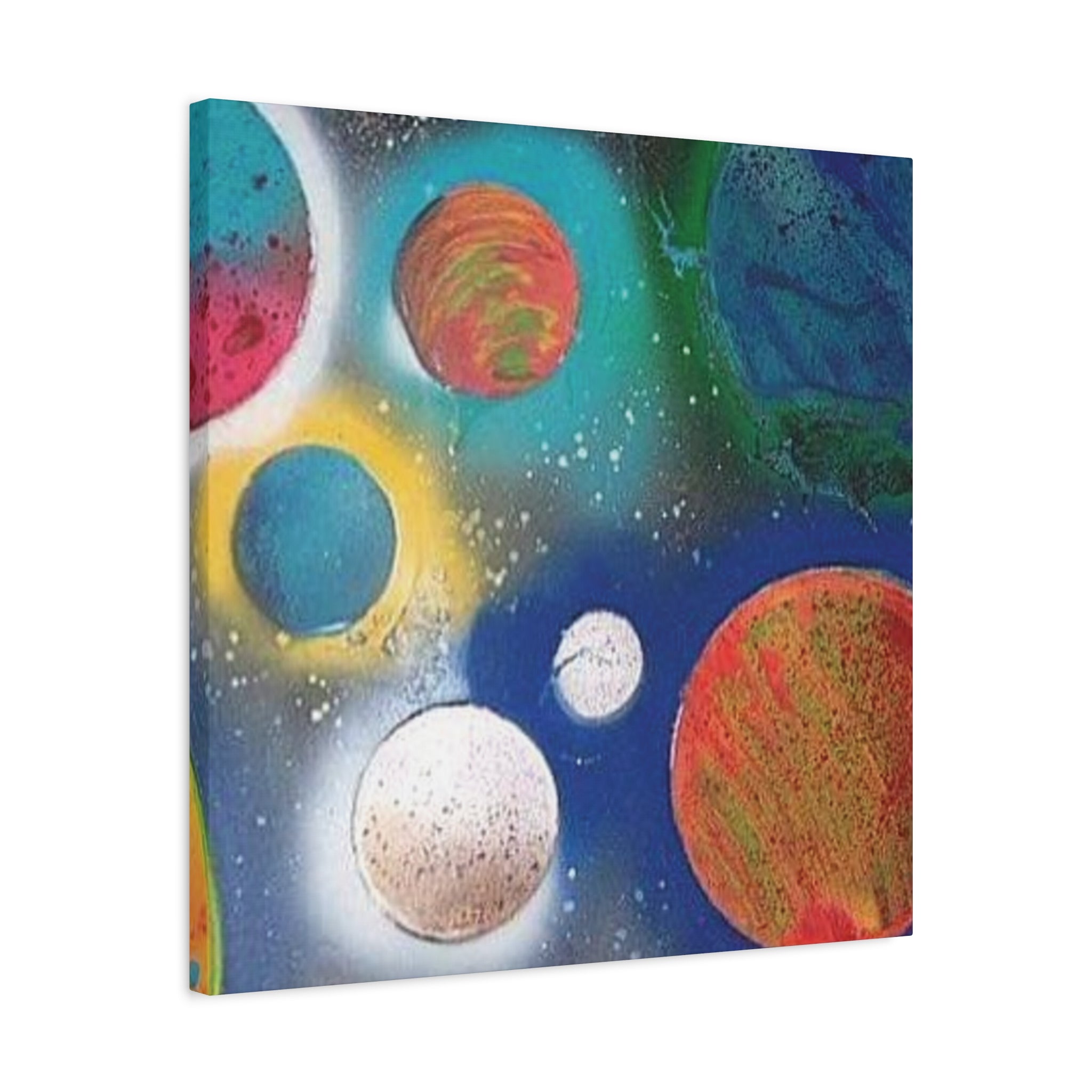 Galaxy Planets Art Print Matte Canvas
