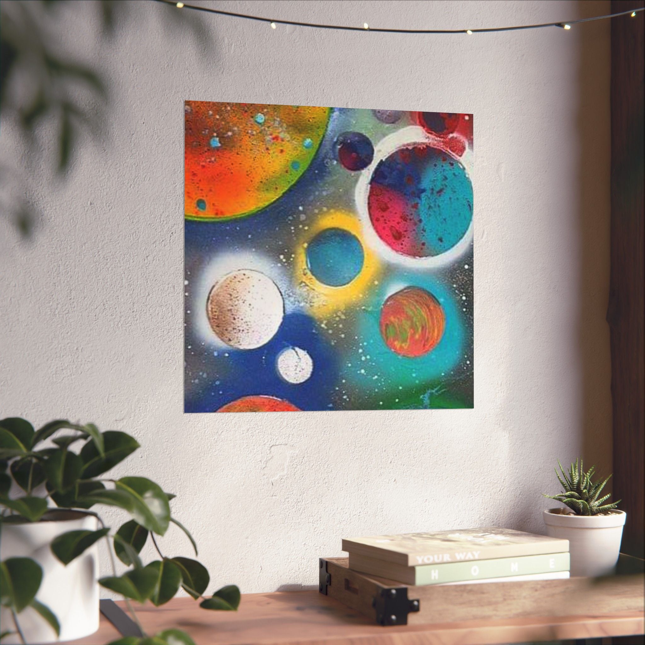 Galaxy Planets Print Matte Vertical Poster