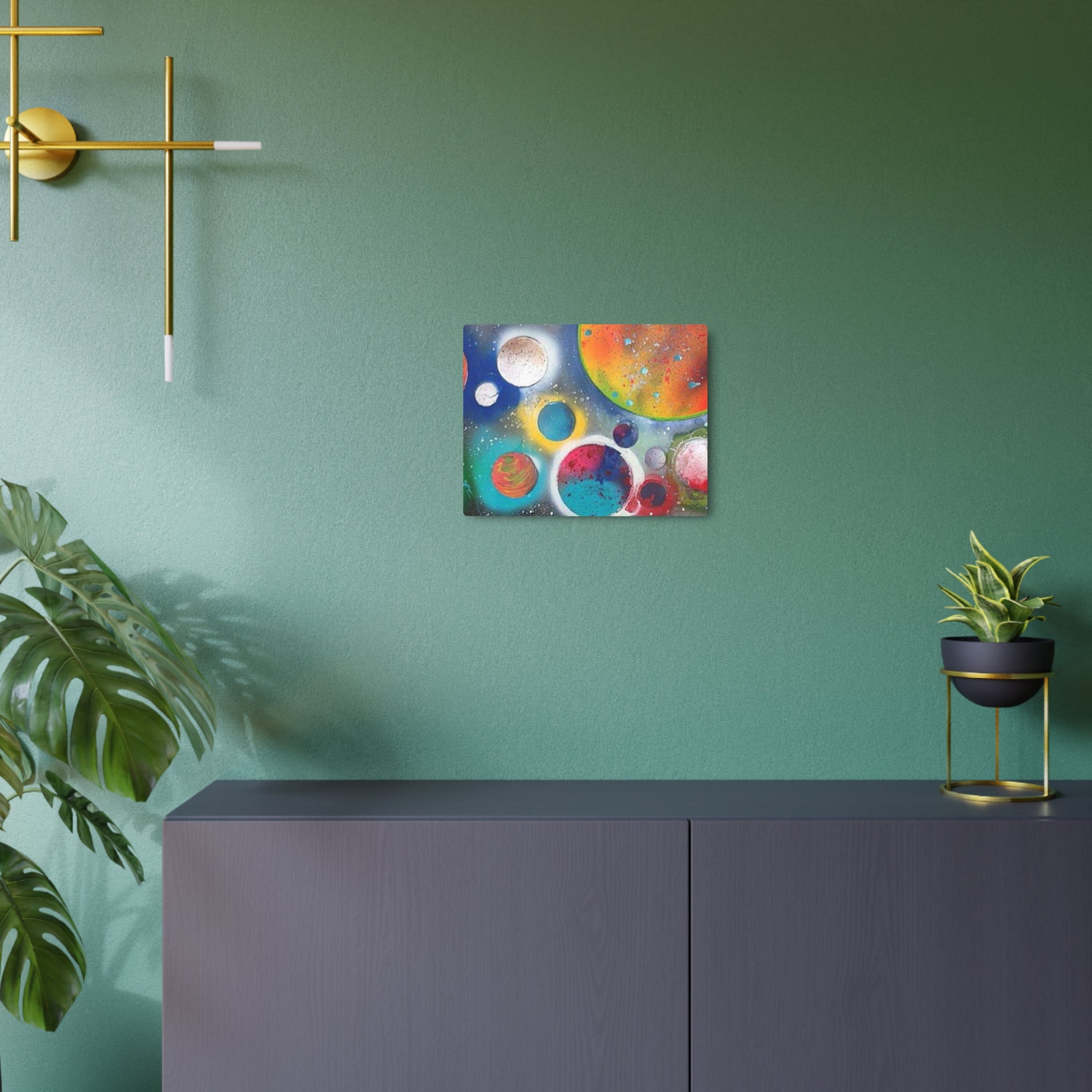 Galaxy Planets Metal Art Sign