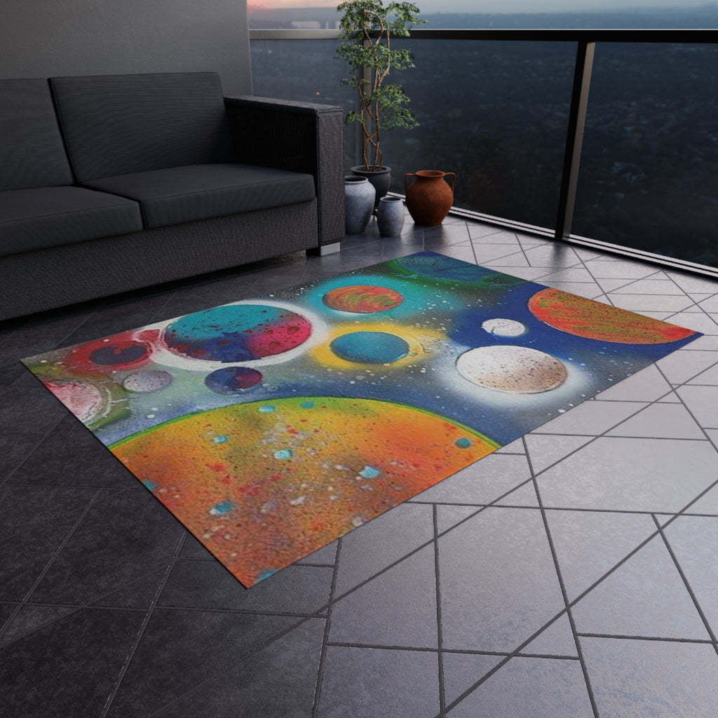 Galaxy Planets Outdoor Rug