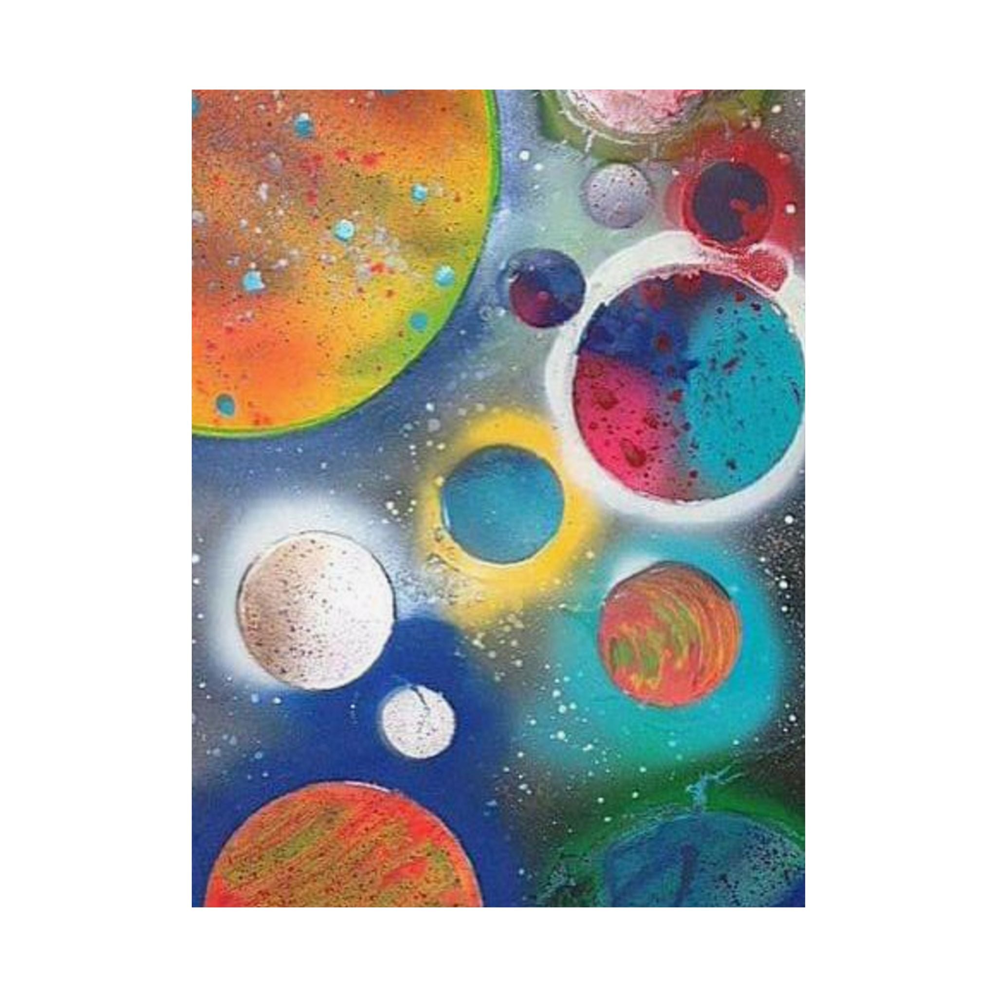 Galaxy Planets Print Matte Vertical Poster