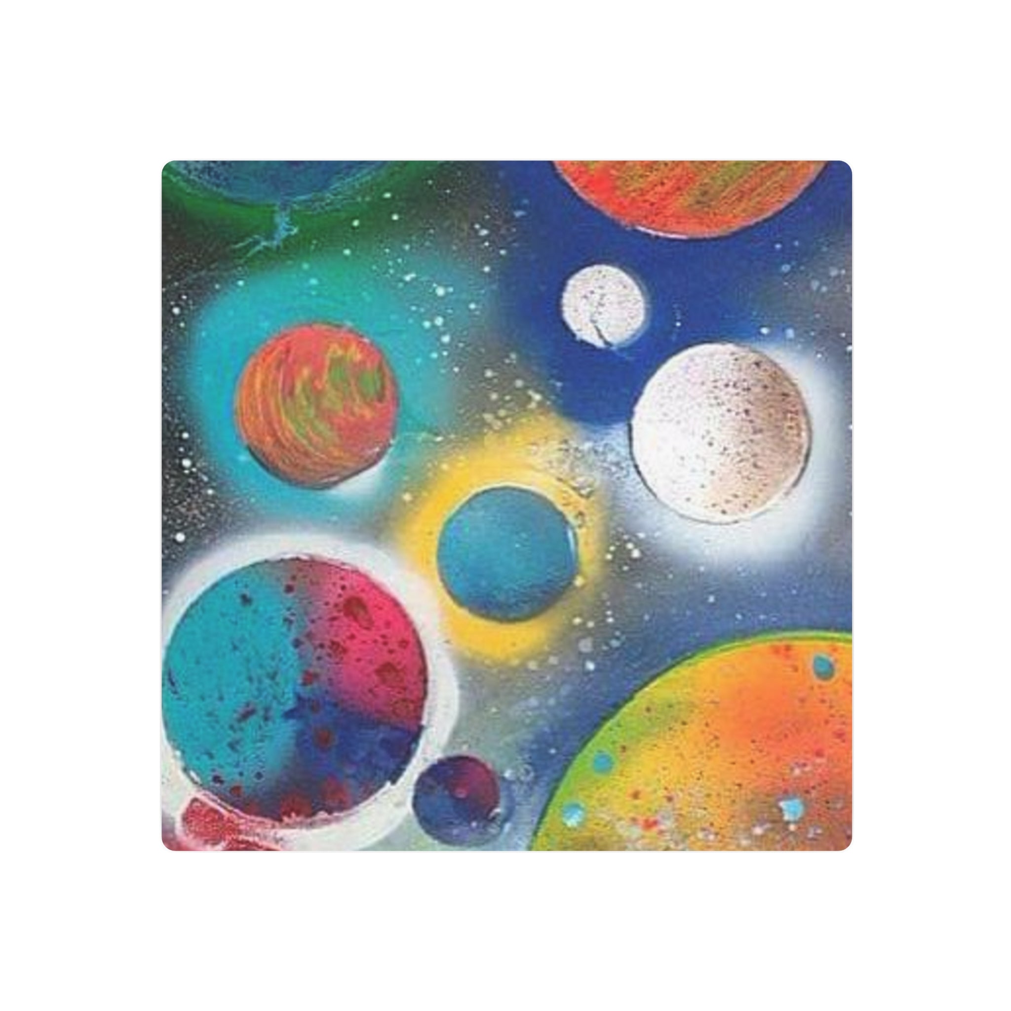 Galaxy Planets Metal Art Sign