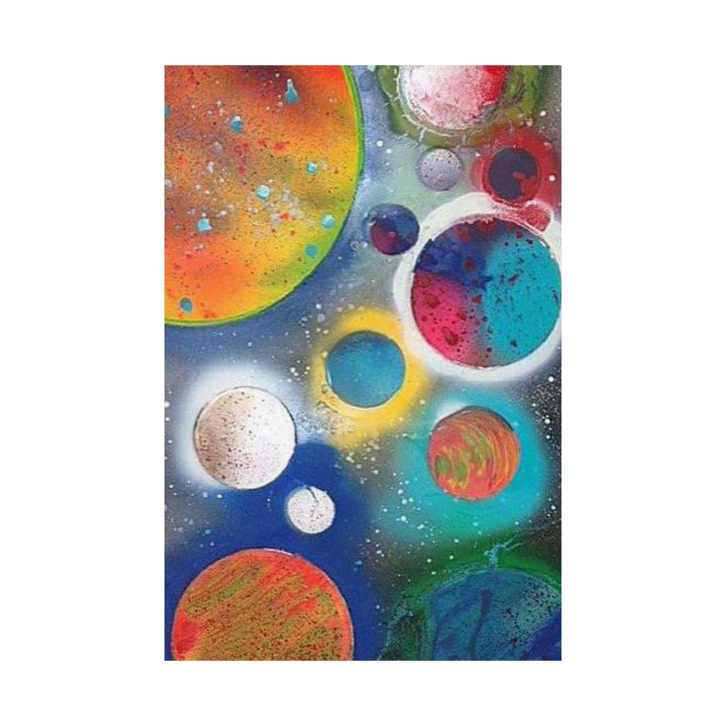 Galaxy Planets Print Matte Vertical Poster