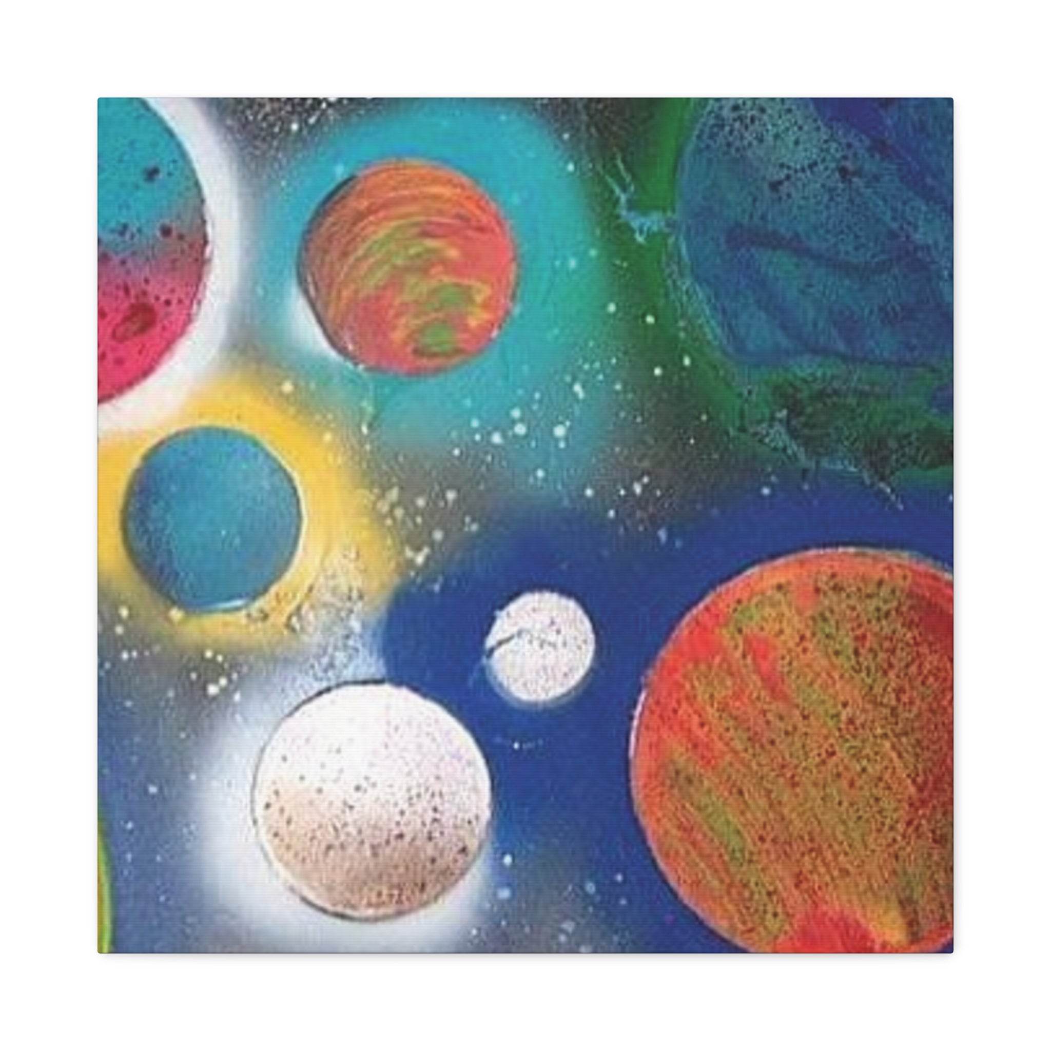 Galaxy Planets Art Print Matte Canvas