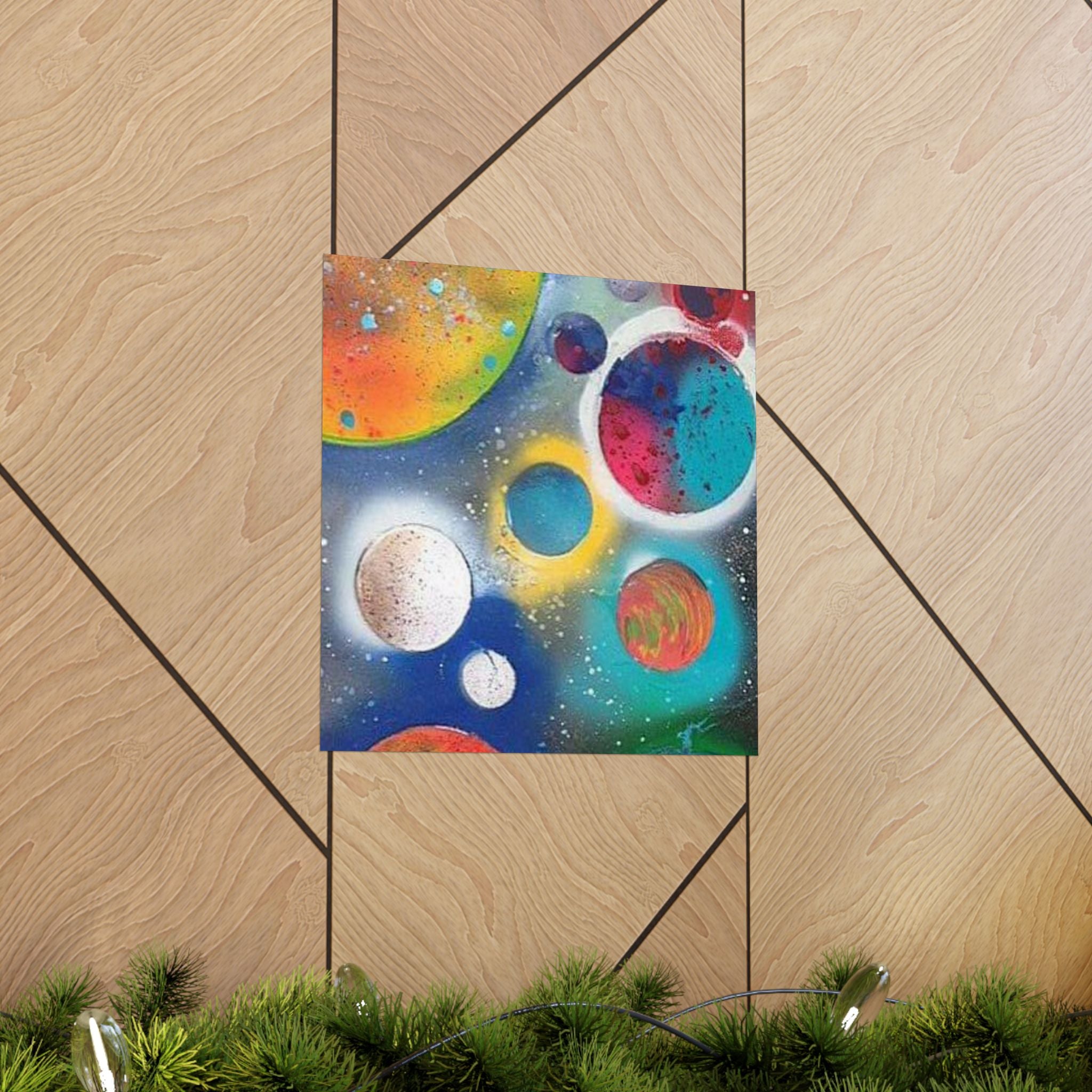 Galaxy Planets Print Matte Vertical Poster