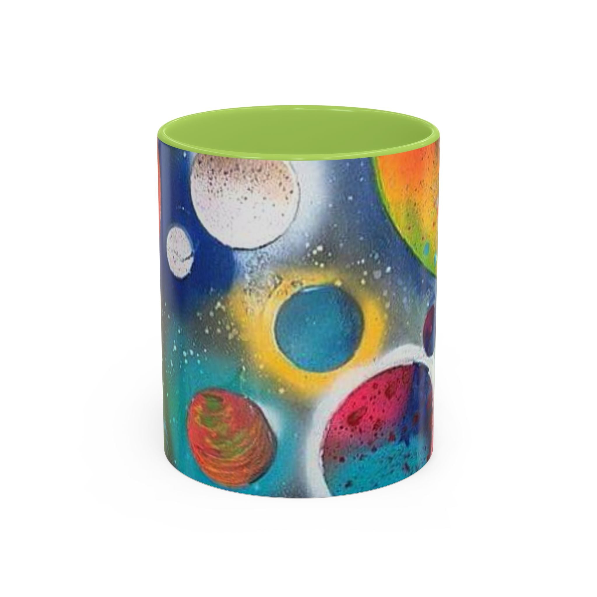 Galaxy Planets Accent Coffee Mug – Colorful Space Art Ceramic Mug (11/15oz)