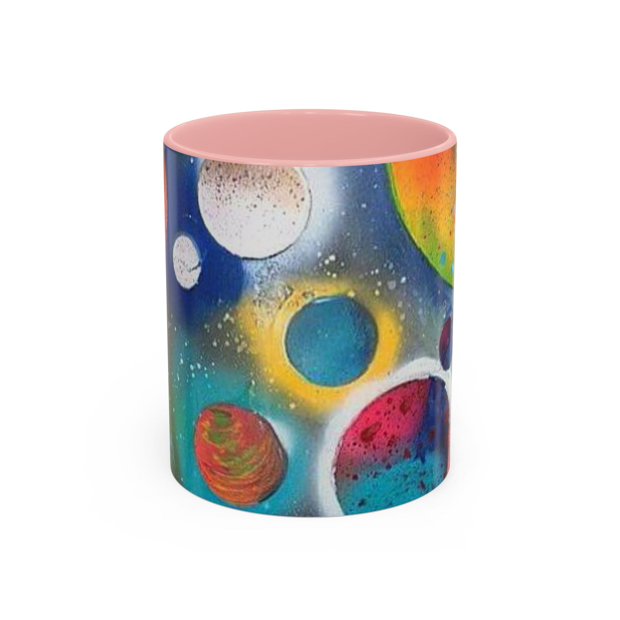 Galaxy Planets Accent Coffee Mug – Colorful Space Art Ceramic Mug (11/15oz)