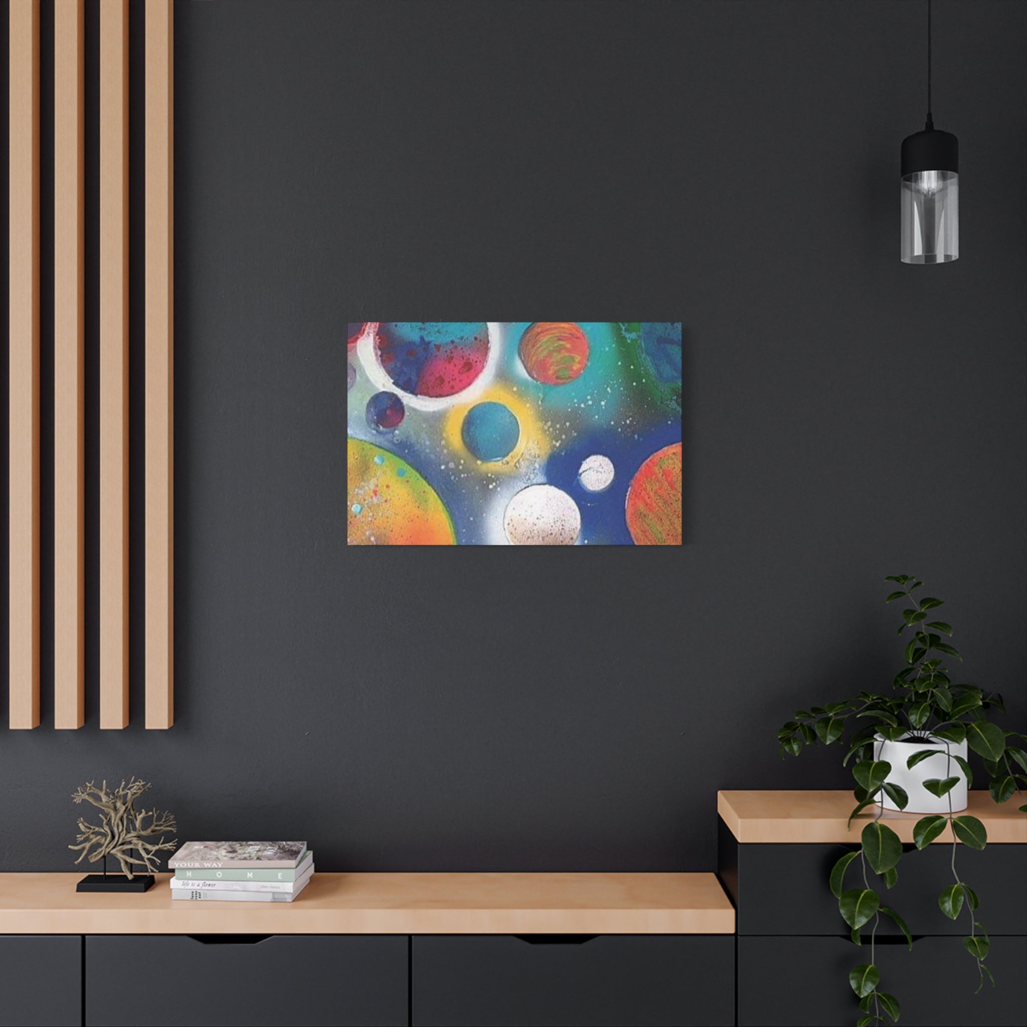 Galaxy Planets Art Print Matte Canvas