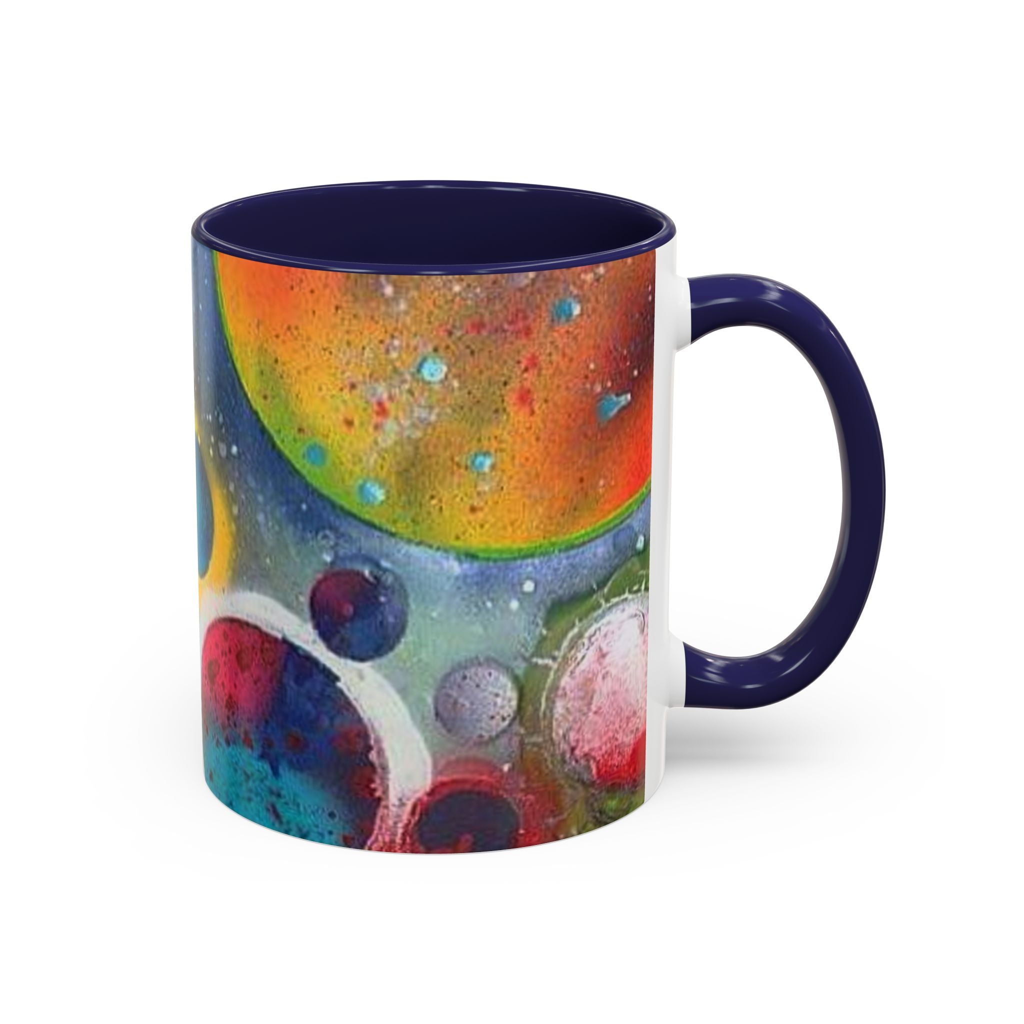 Galaxy Planets Accent Coffee Mug – Colorful Space Art Ceramic Mug (11/15oz)