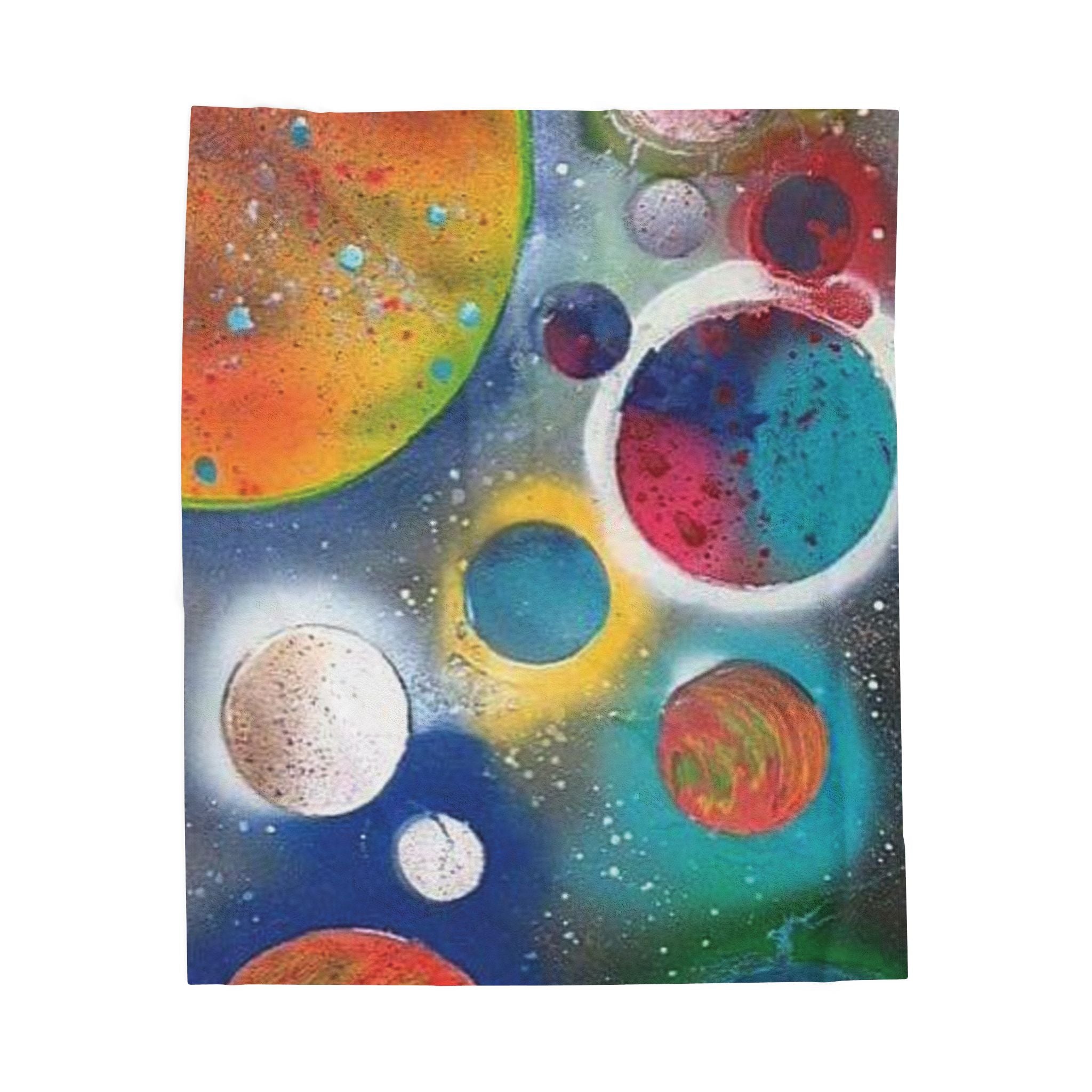 Galaxy Planets Plush Blanket