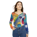 Galaxy Planets Women's V-Neck Long Sleeve