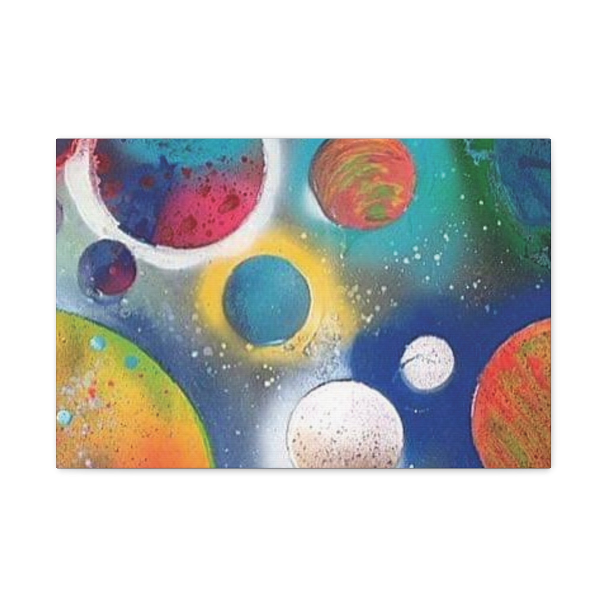 Galaxy Planets Art Print Matte Canvas