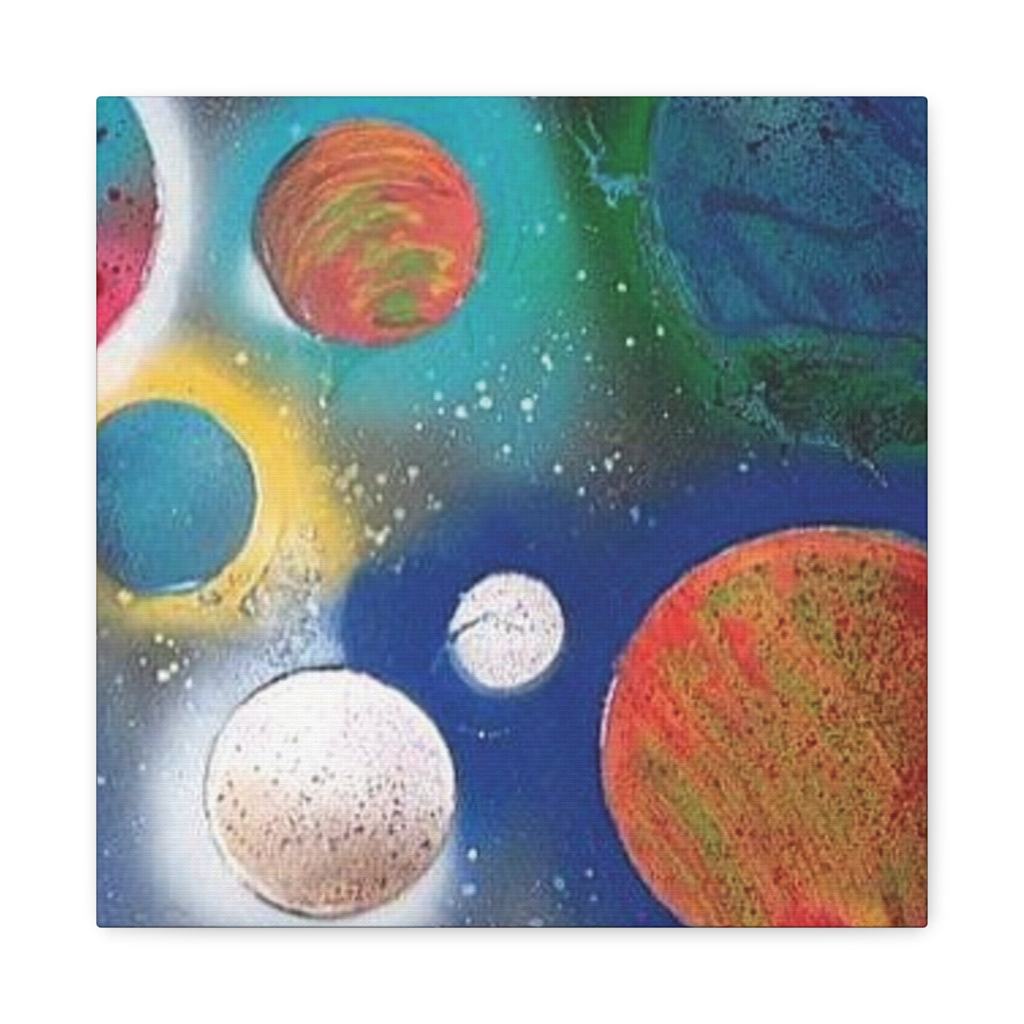 Galaxy Planets Art Print Matte Canvas