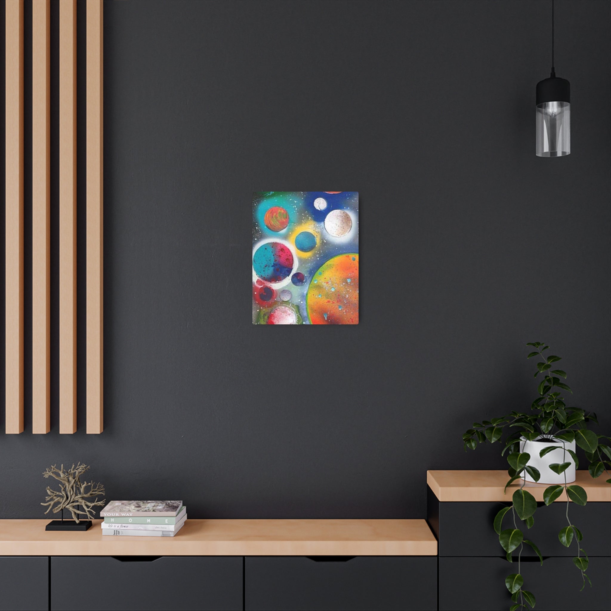 Galaxy Planets Metal Art Sign