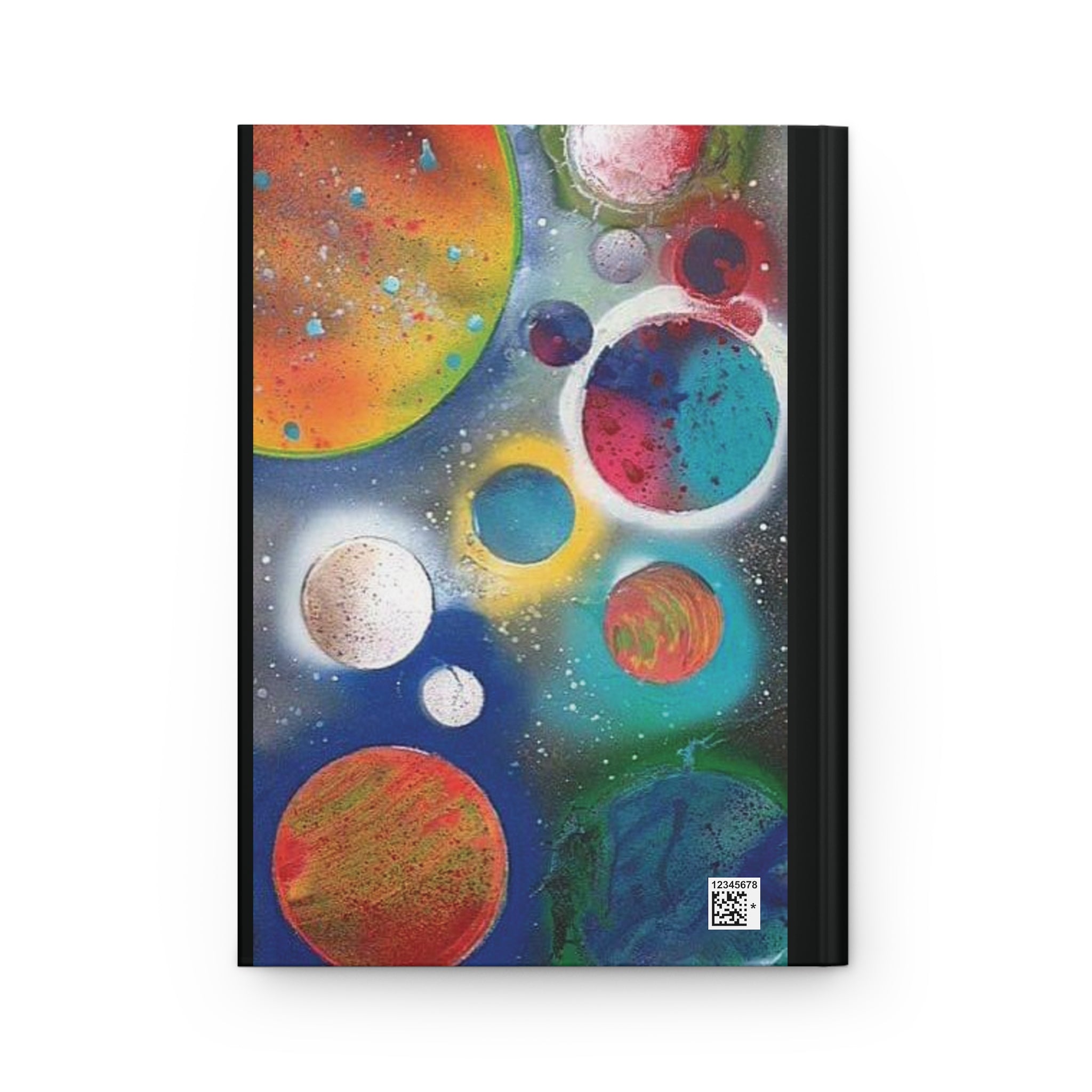 Space Planets Hardcover Journal — Colorful Abstract Cosmic Notebook for Notes & Sketches