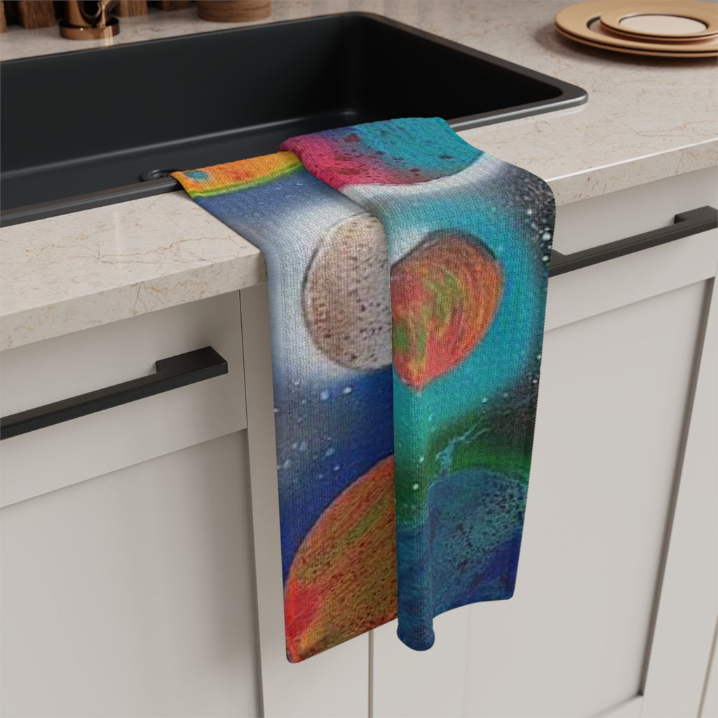 Galaxy Planets Microfiber Tea Towel