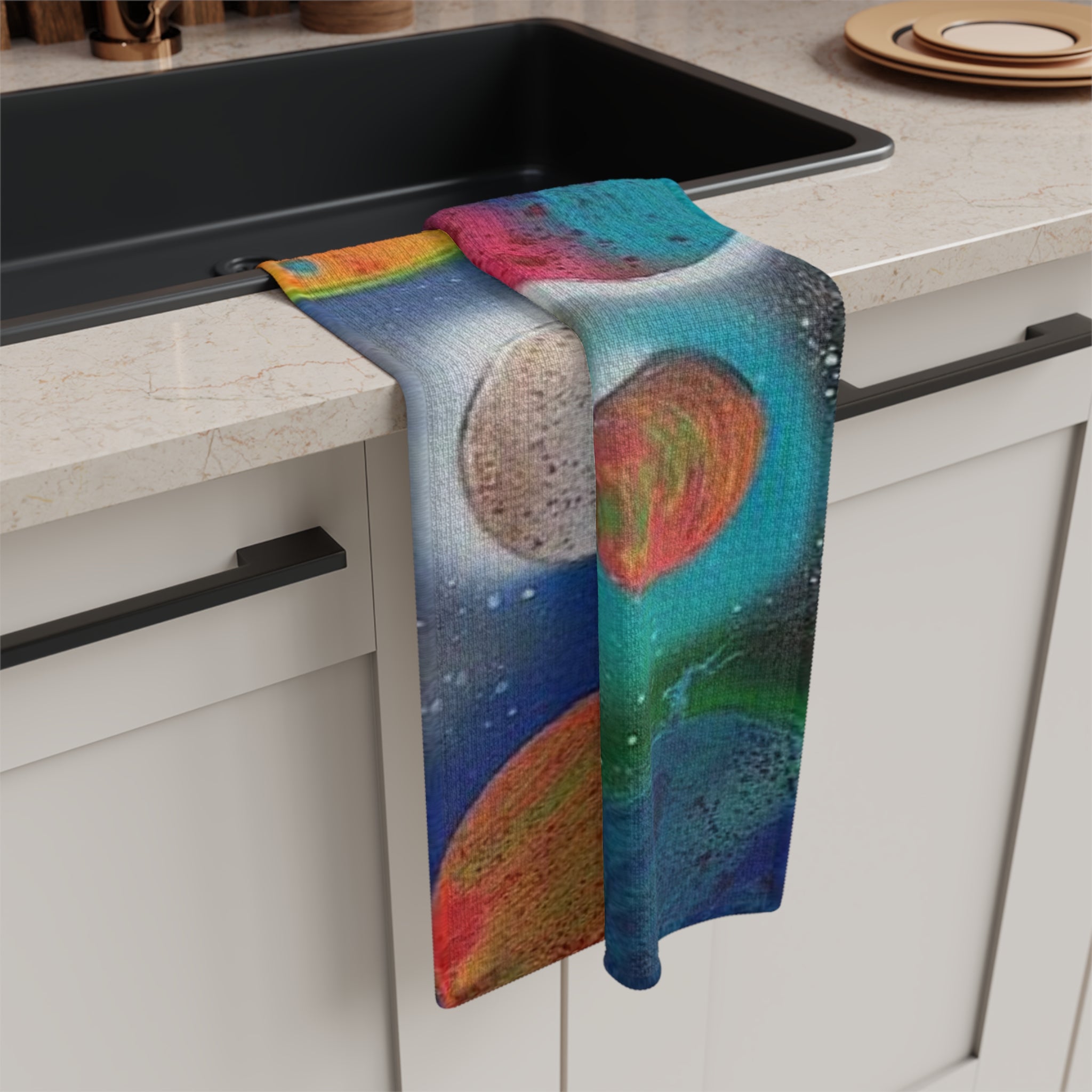 Galaxy Planets Microfiber Tea Towel