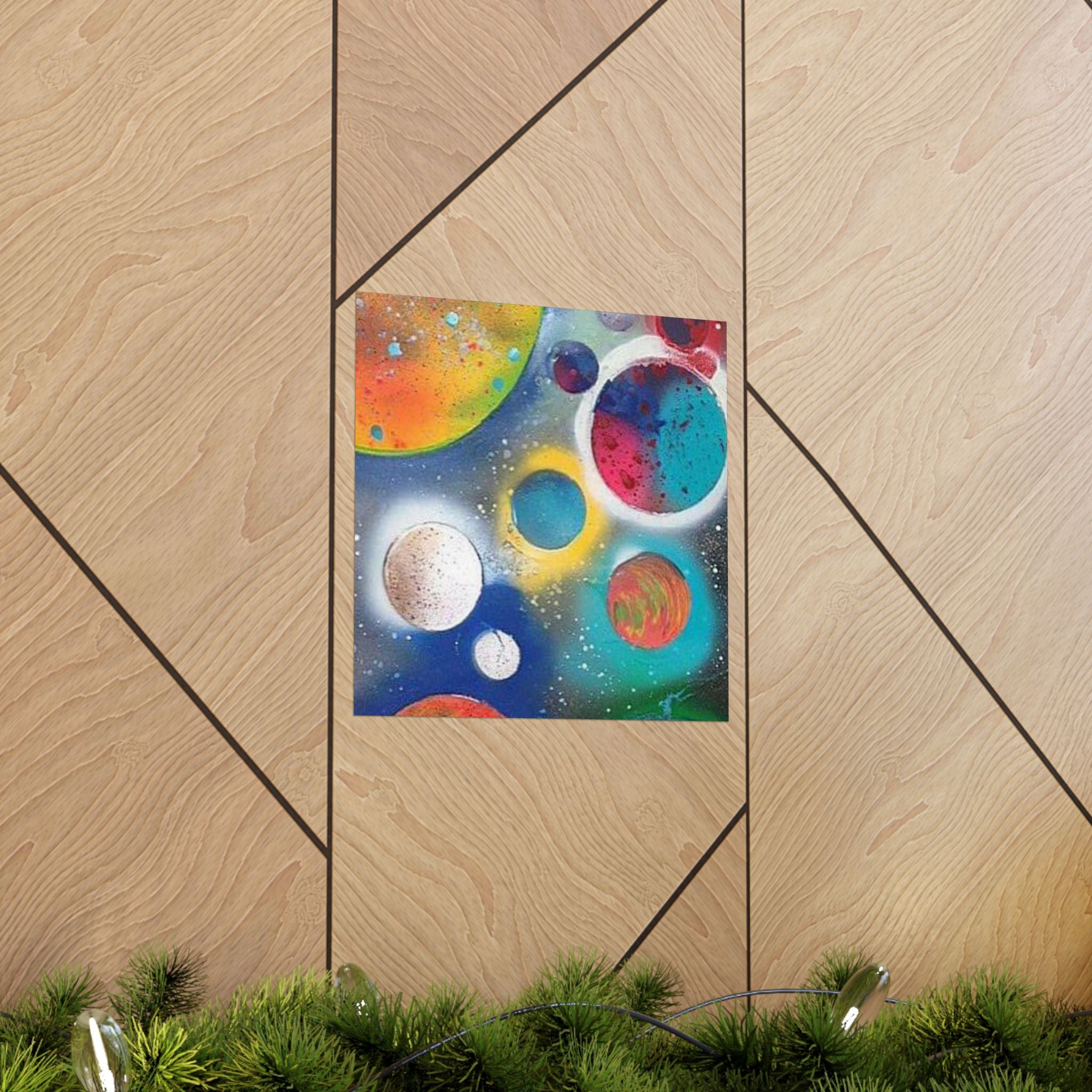 Galaxy Planets Print Matte Vertical Poster
