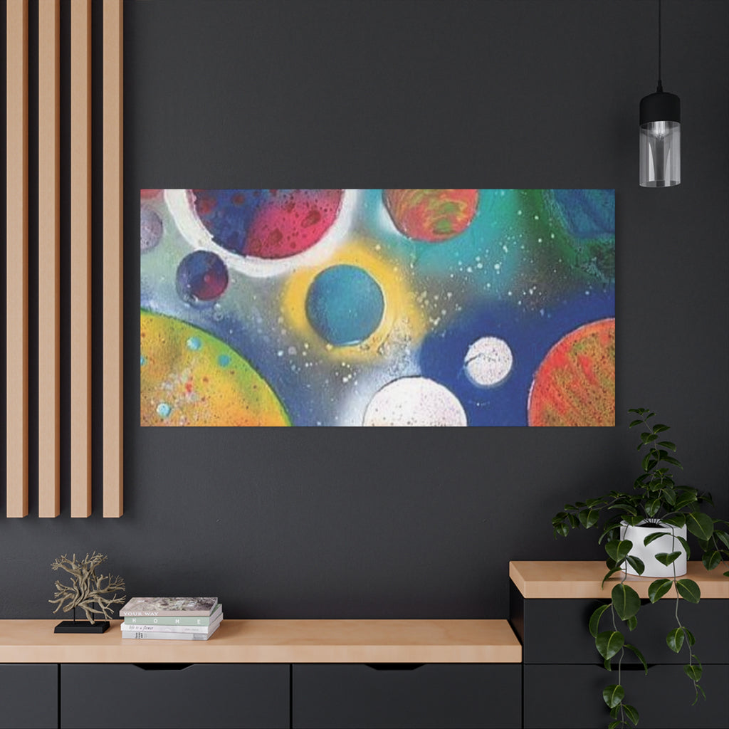 Galaxy Planets Art Print Matte Canvas