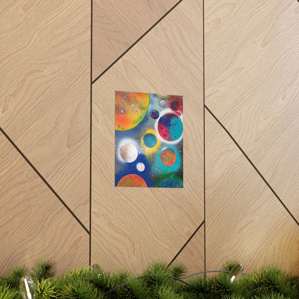 Galaxy Planets Print Matte Vertical Poster