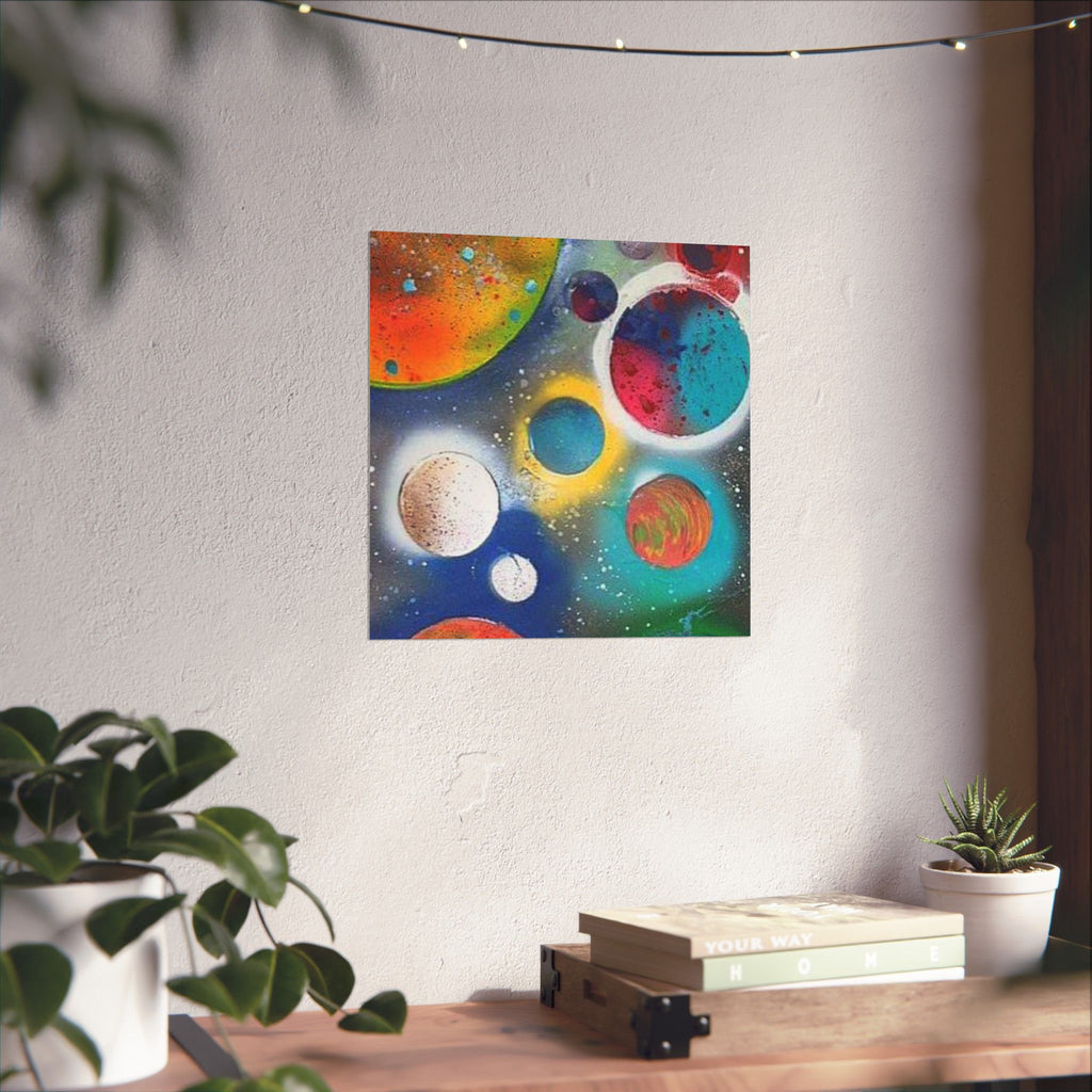 Galaxy Planets Print Matte Vertical Poster