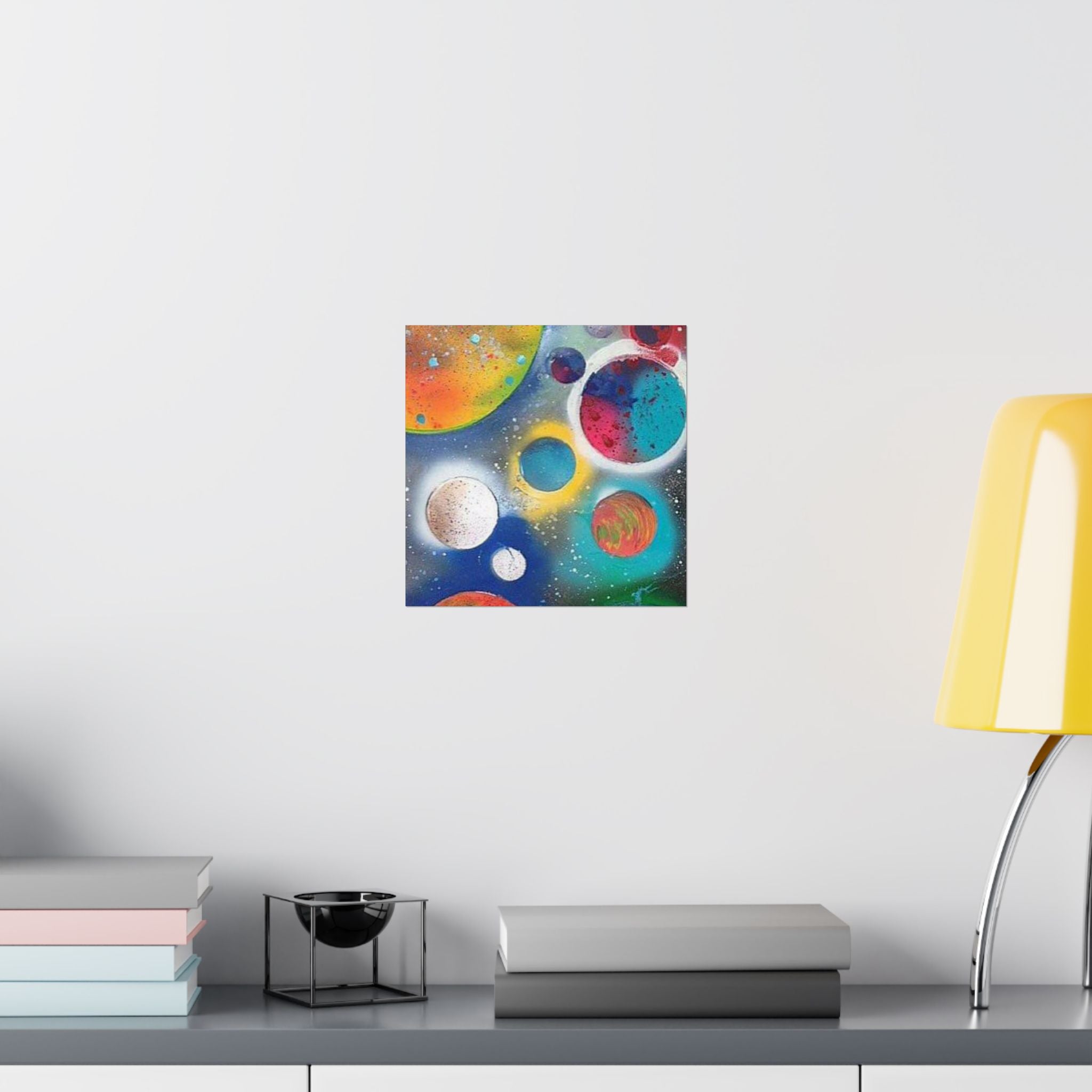 Galaxy Planets Print Matte Vertical Poster