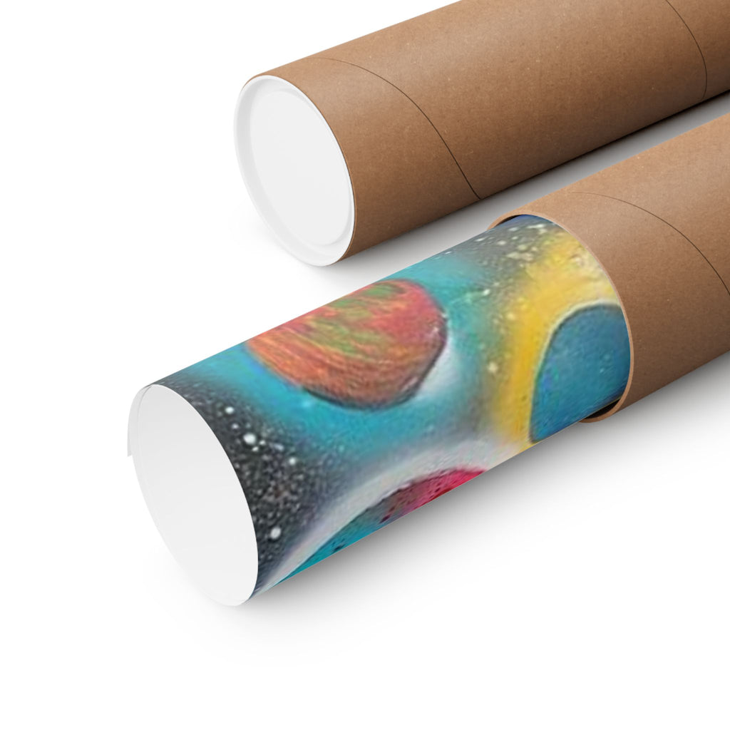 Galaxy Planets Print Matte Vertical Poster