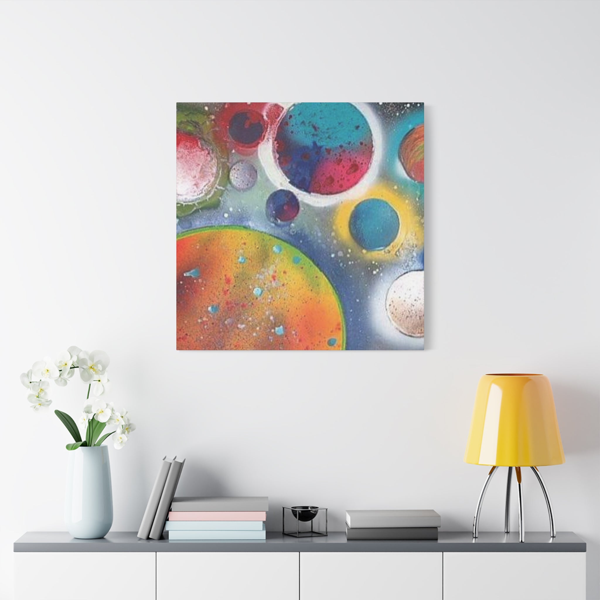 Galaxy Planets Art Print Matte Canvas