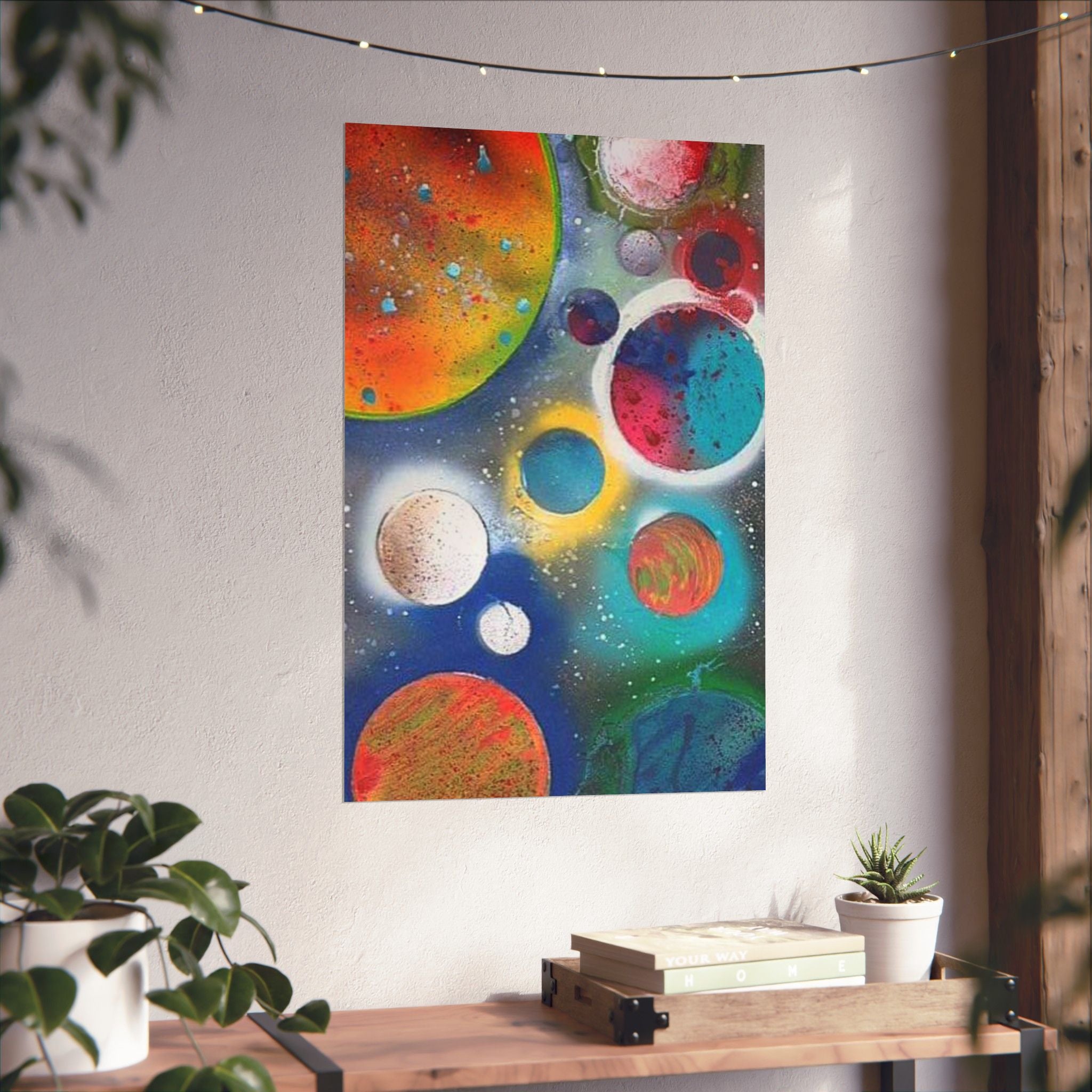 Galaxy Planets Print Matte Vertical Poster