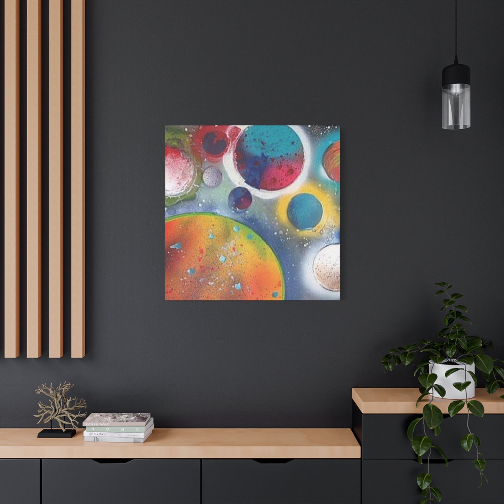 Galaxy Planets Art Print Matte Canvas