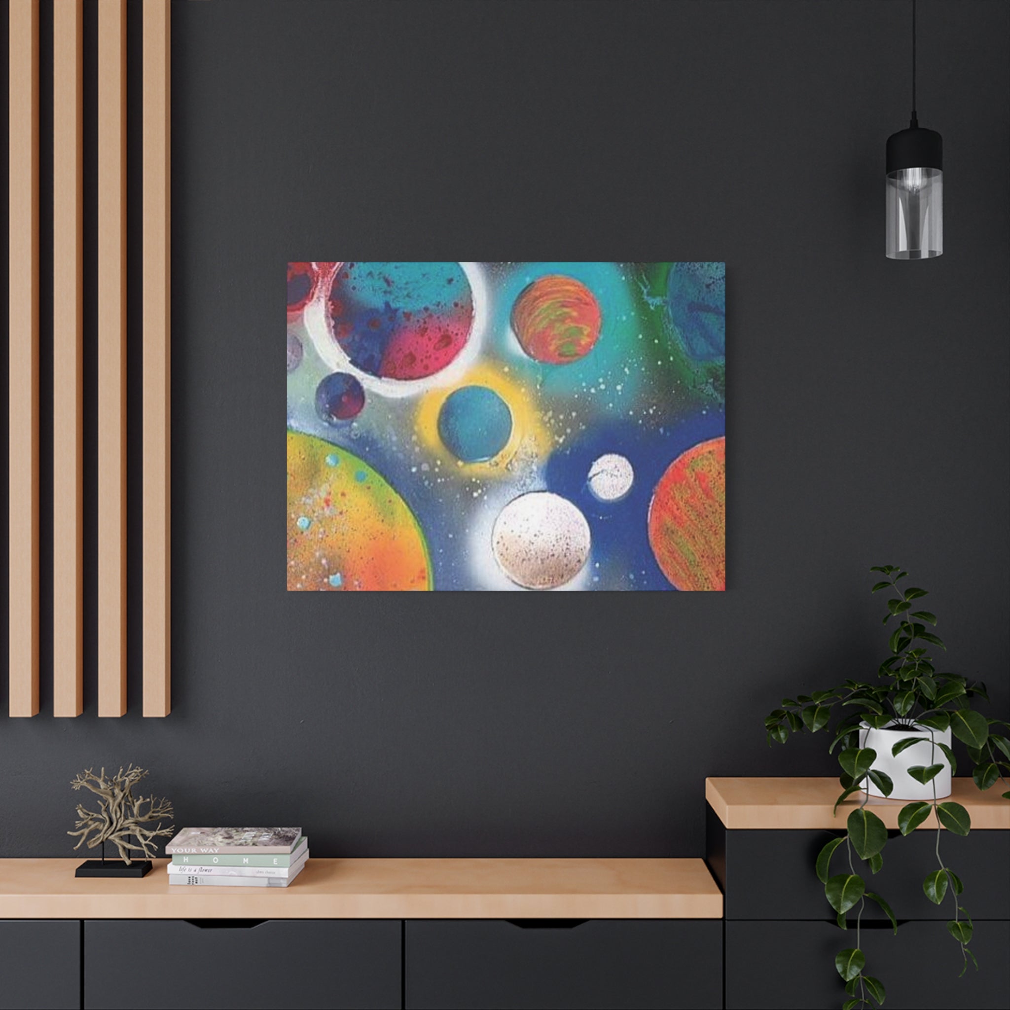 Galaxy Planets Art Print Matte Canvas