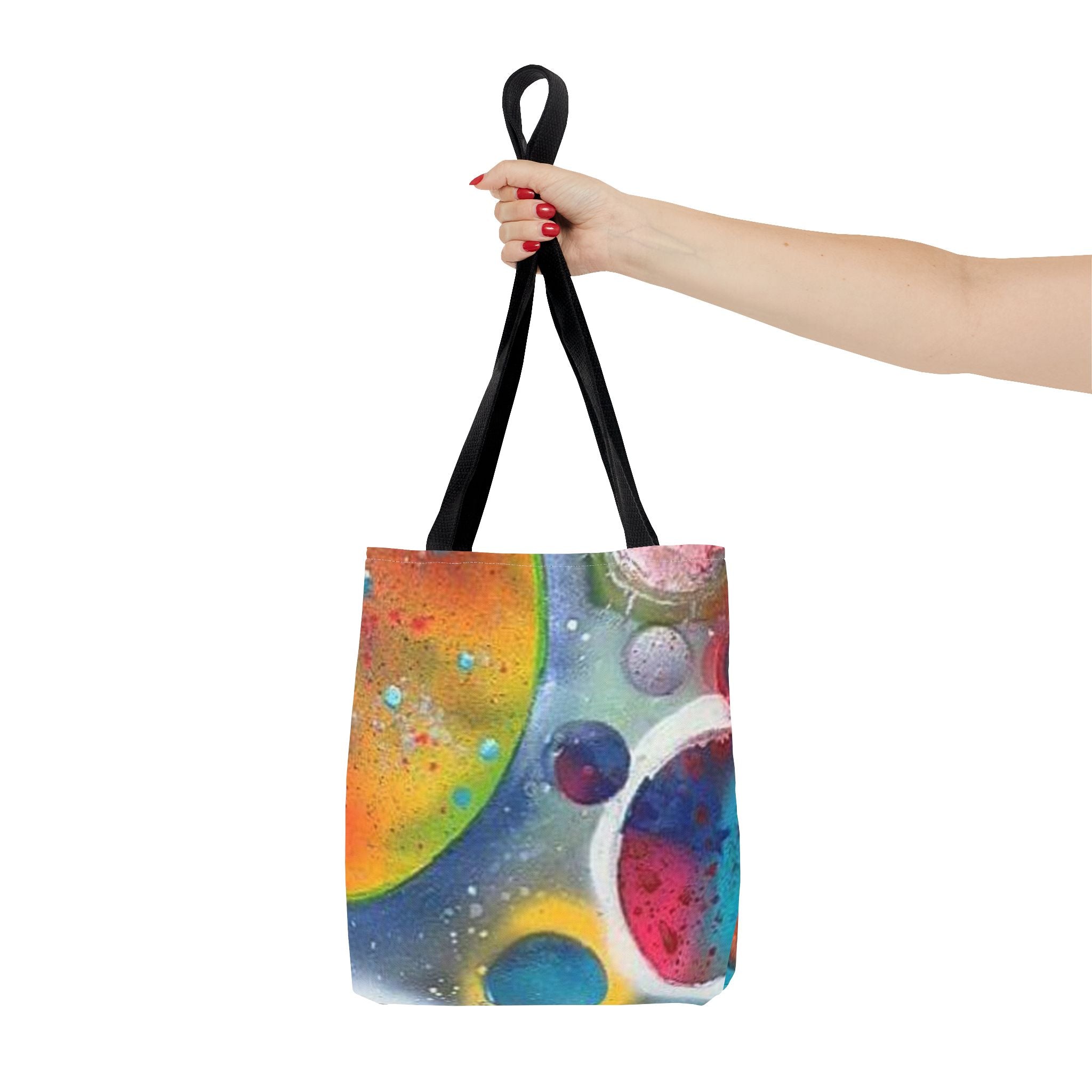 Cosmic Planets Tote Bag — Colorful Space Galaxy All-Over Print