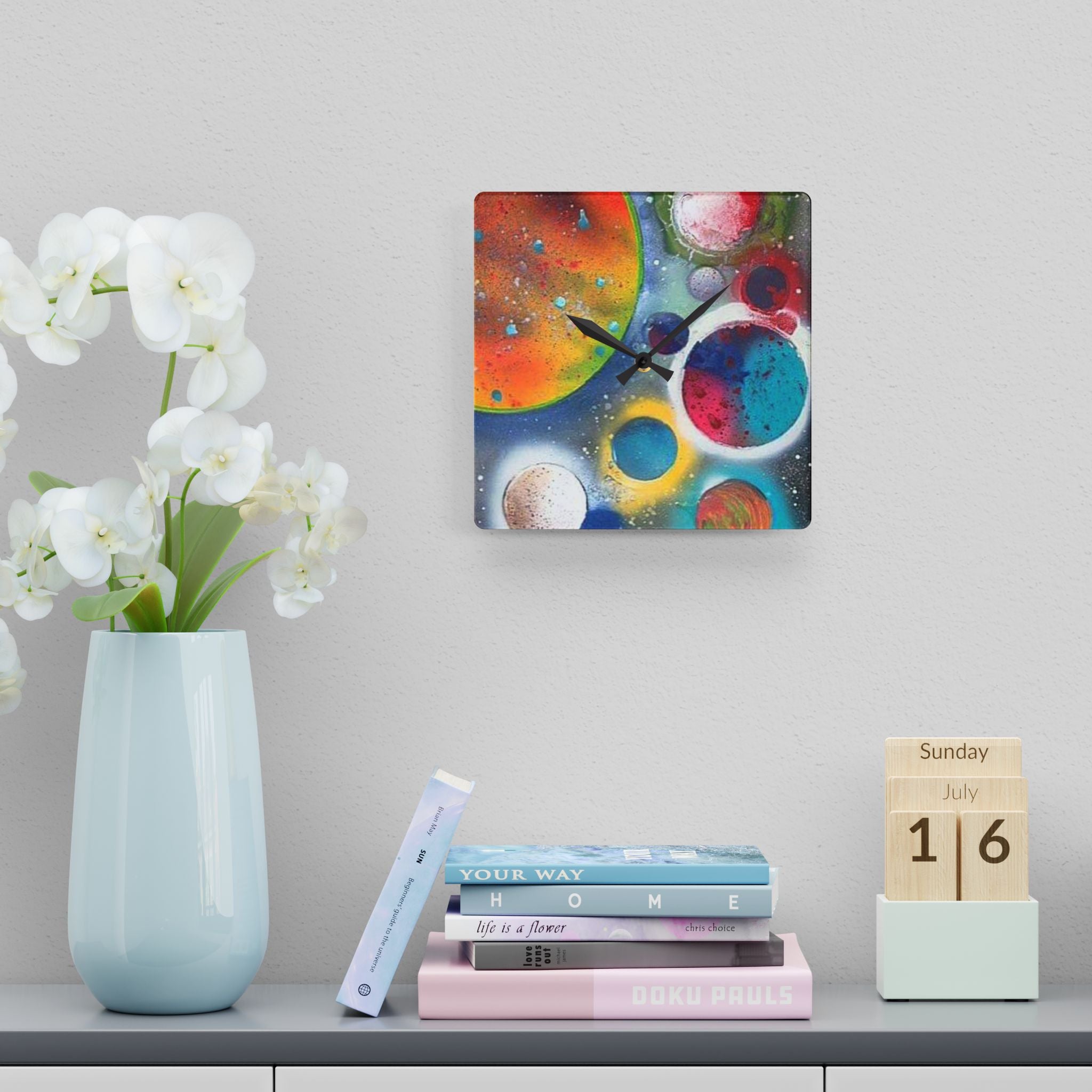 Galaxy Planets Acrylic Wall Clock