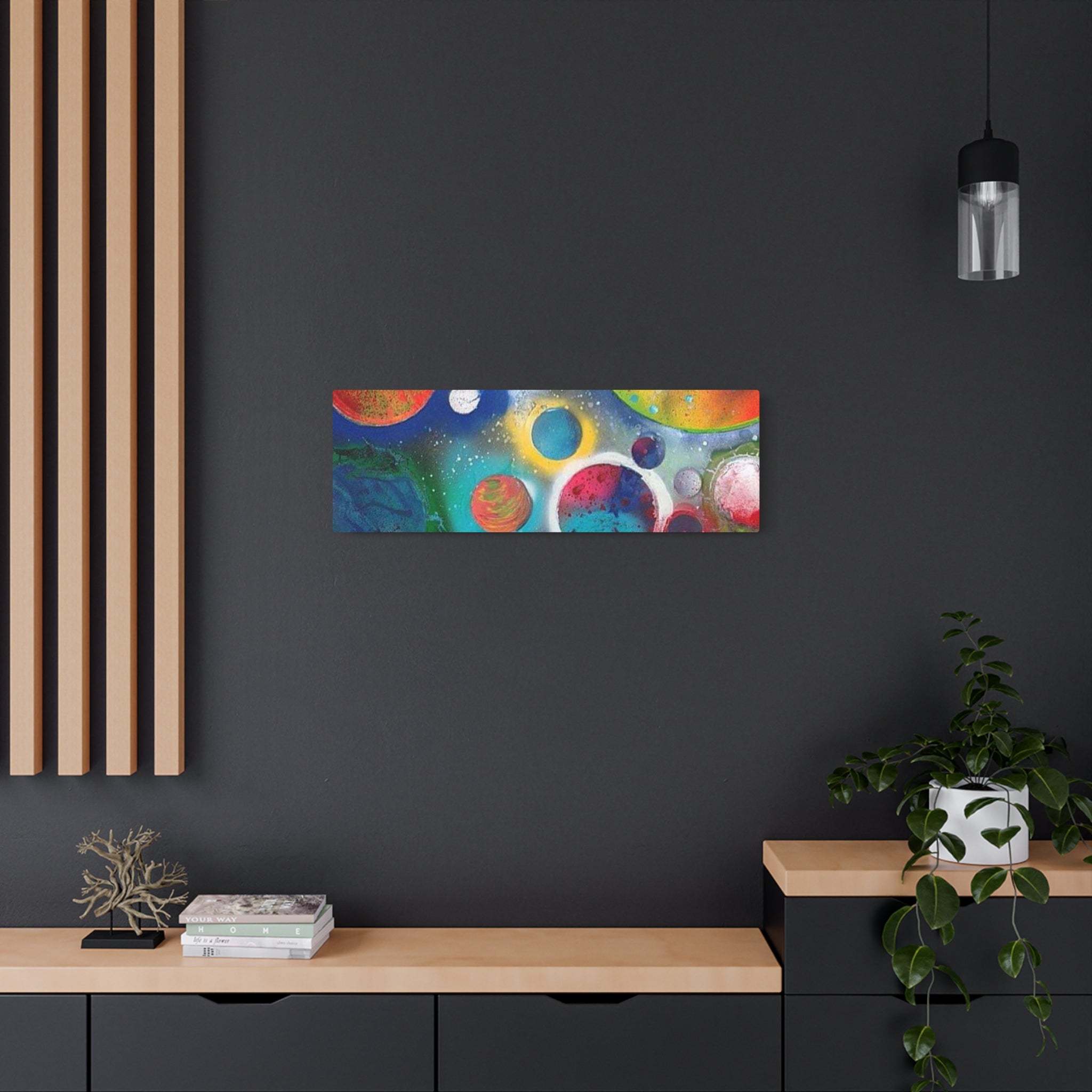 Galaxy Planets Metal Art Sign