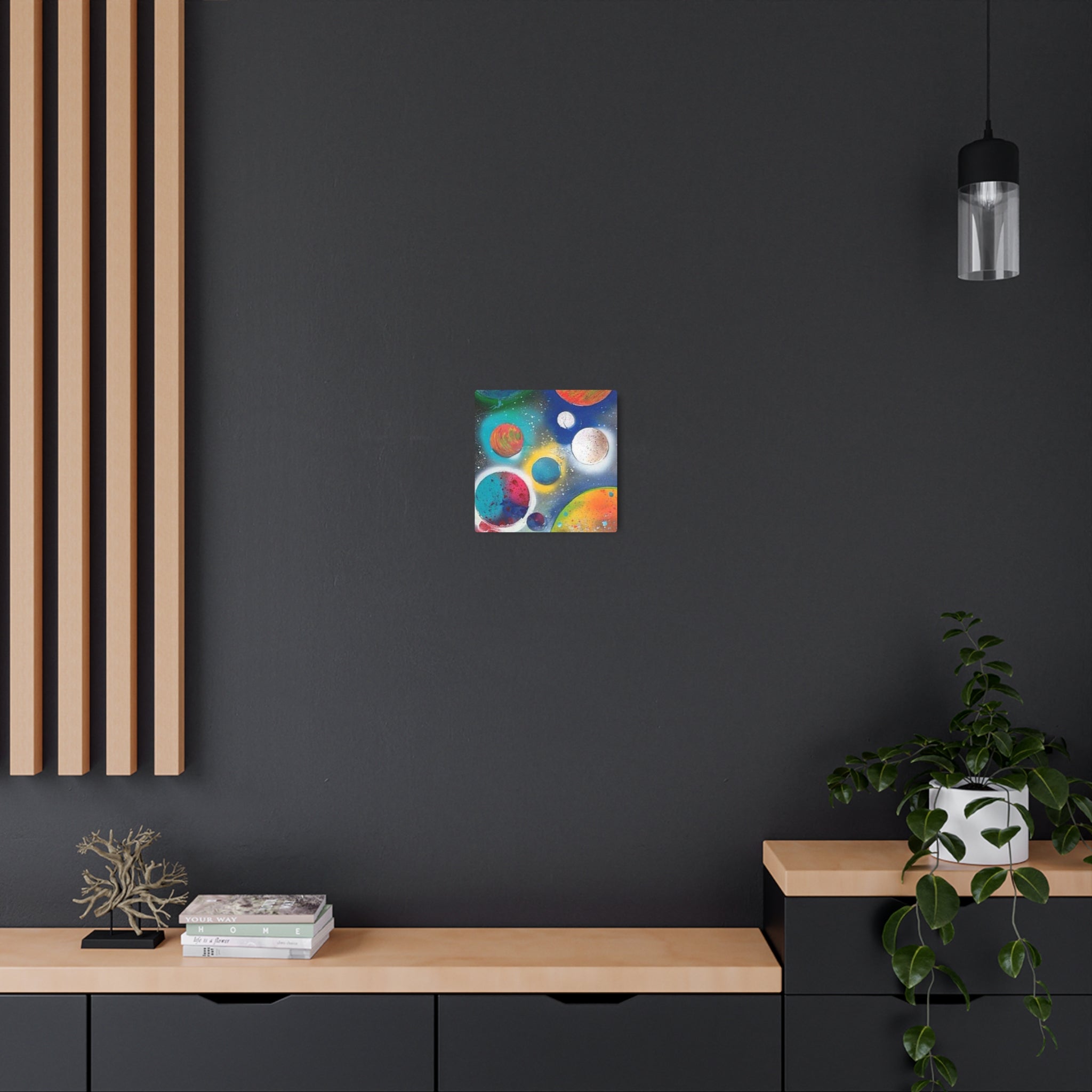 Galaxy Planets Metal Art Sign