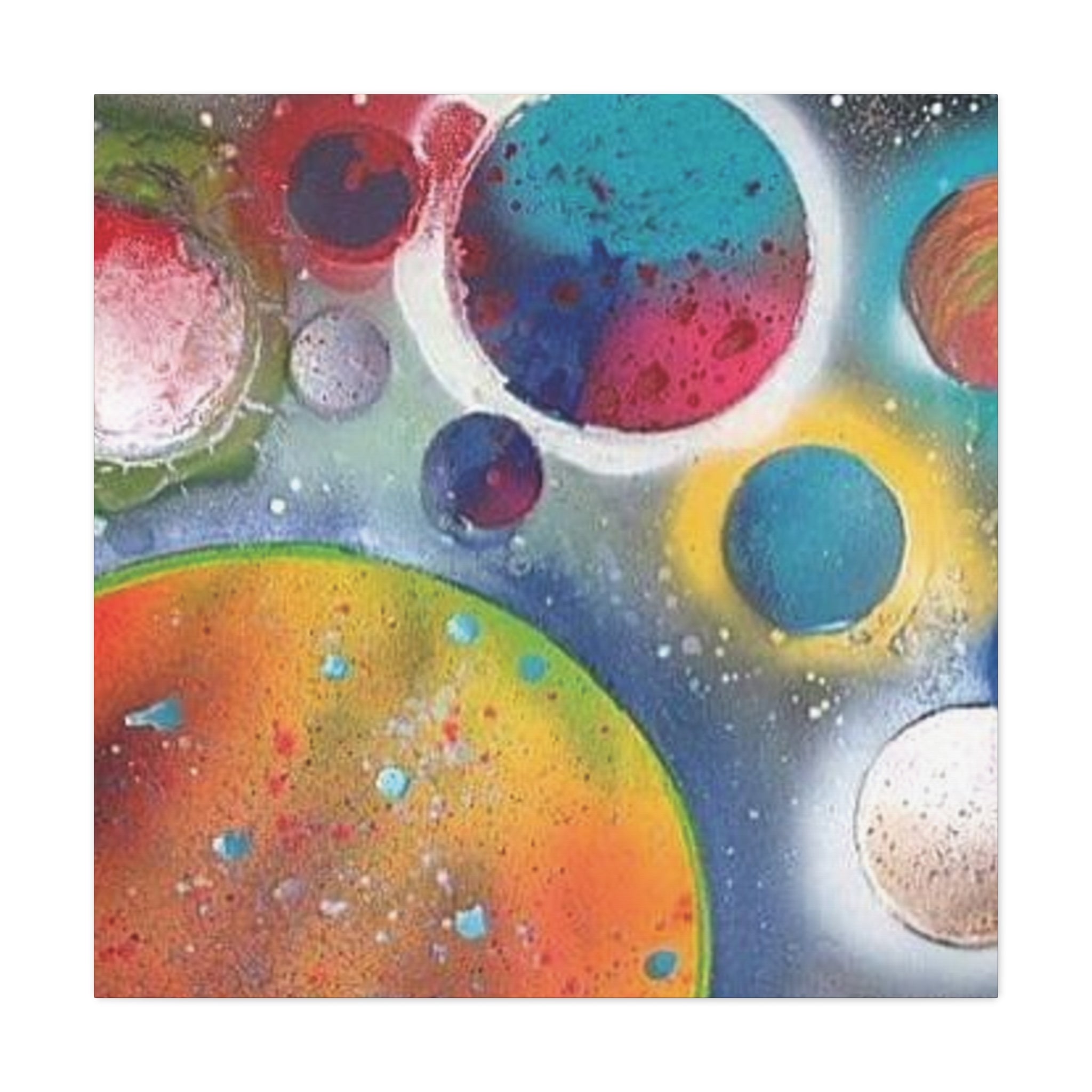 Galaxy Planets Art Print Matte Canvas
