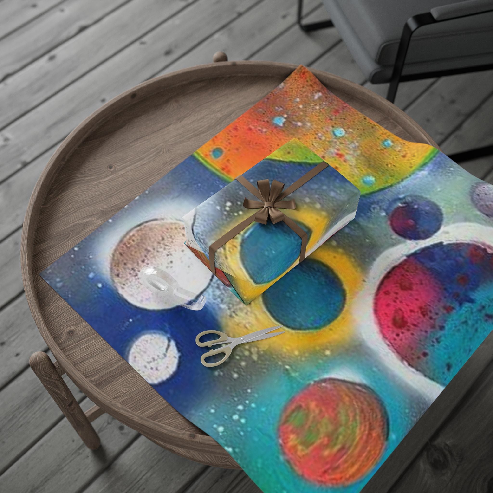 Galaxy Planets Print Wrapping Paper