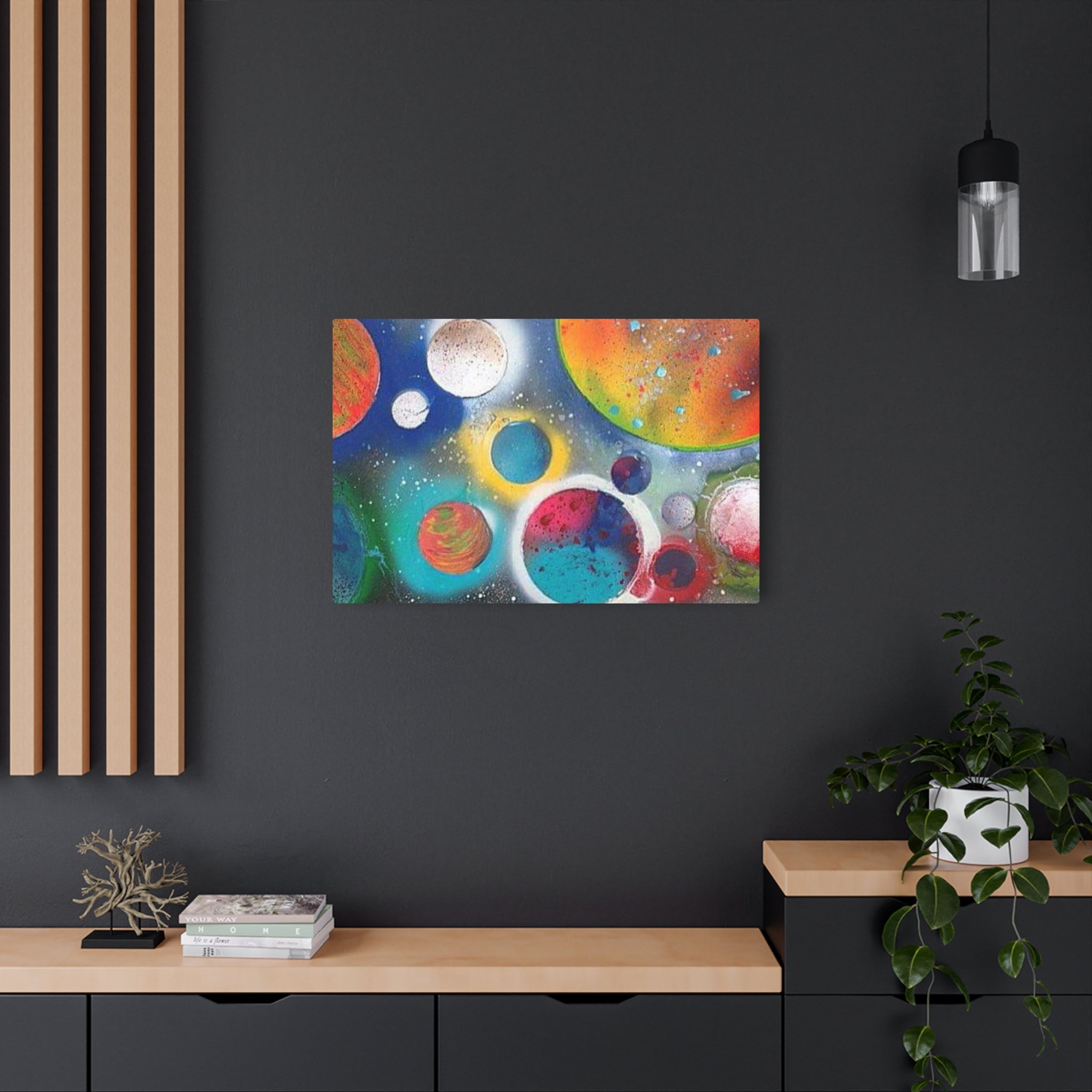 Galaxy Planets Metal Art Sign