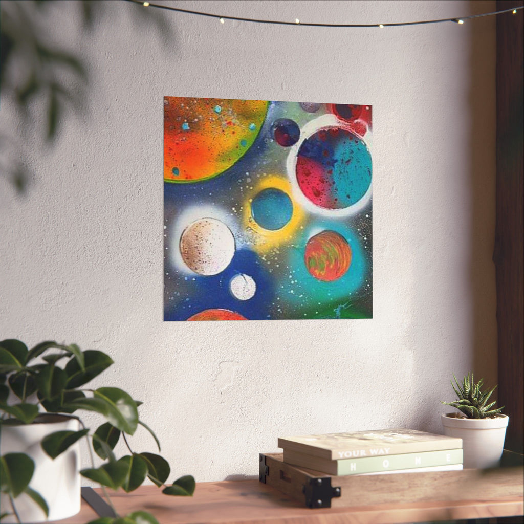 Galaxy Planets Print Matte Vertical Poster