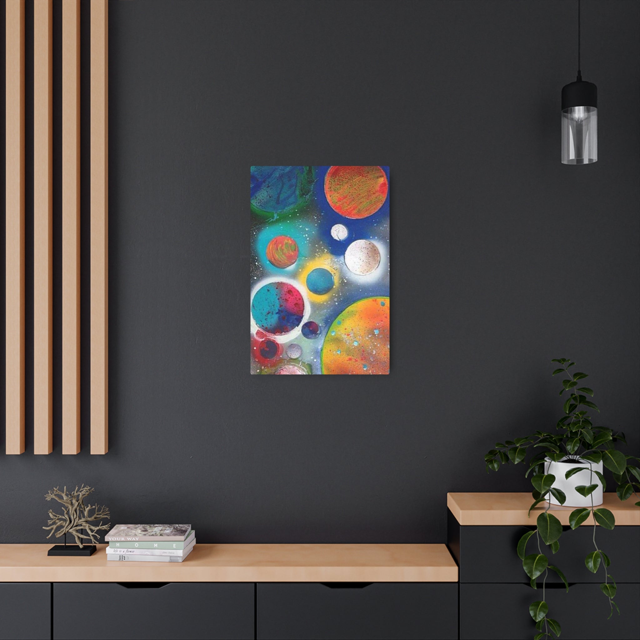 Galaxy Planets Metal Art Sign