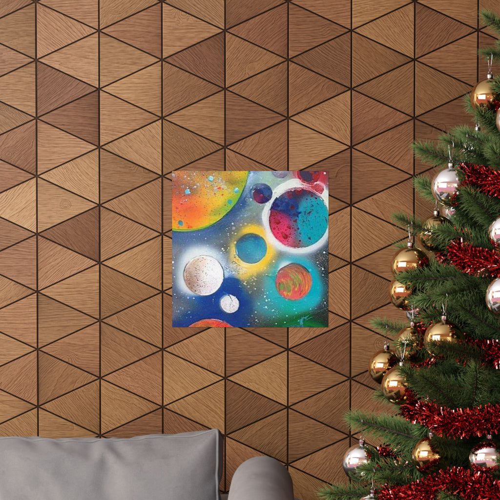 Galaxy Planets Print Matte Vertical Poster