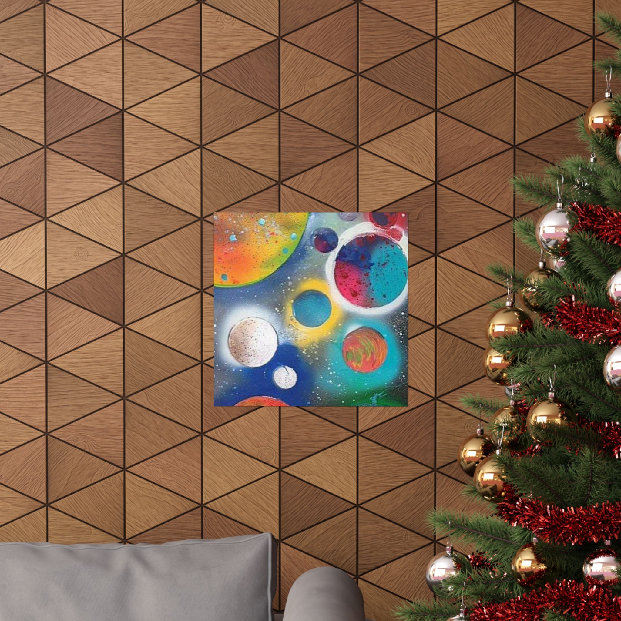 Galaxy Planets Print Matte Vertical Poster
