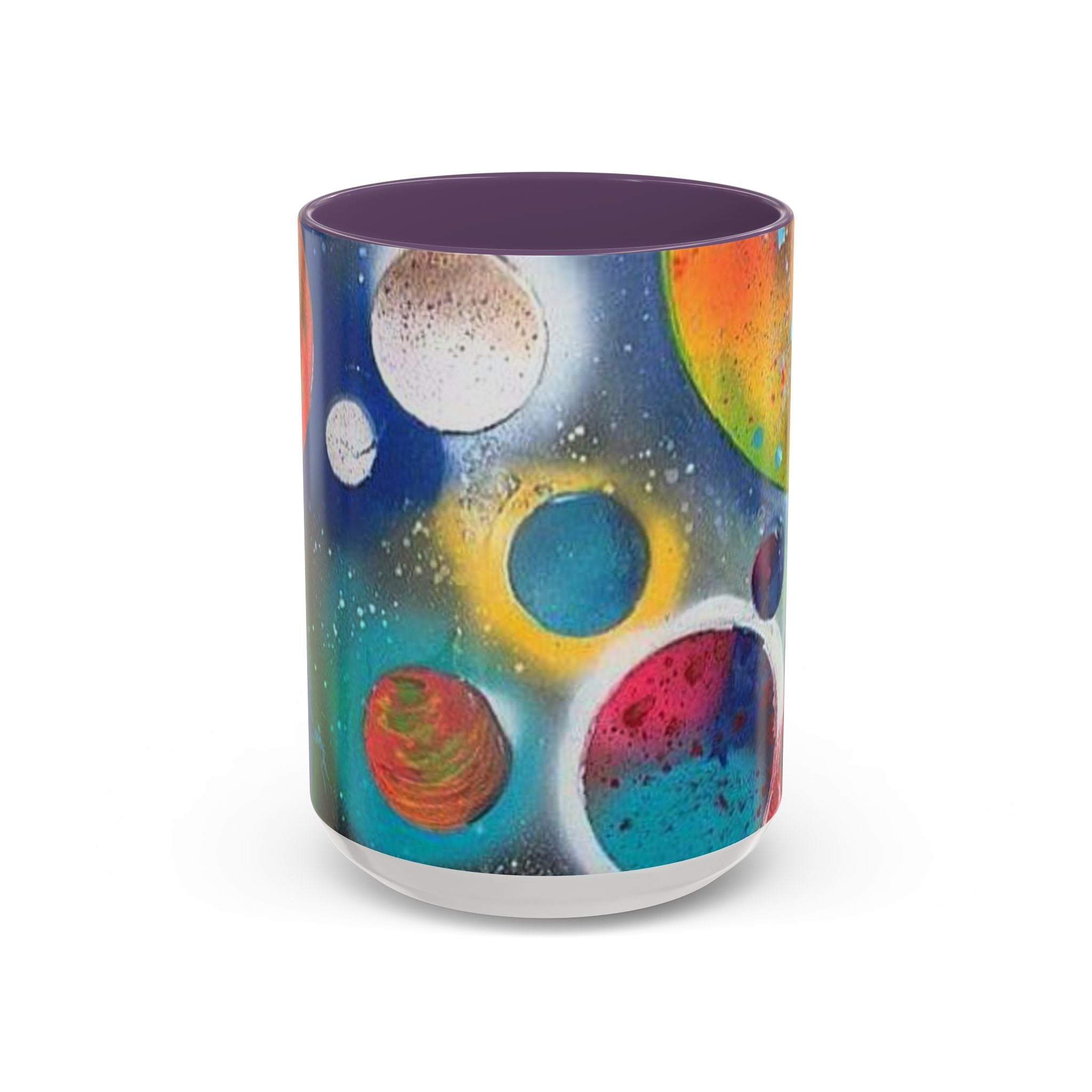 Galaxy Planets Accent Coffee Mug – Colorful Space Art Ceramic Mug (11/15oz)