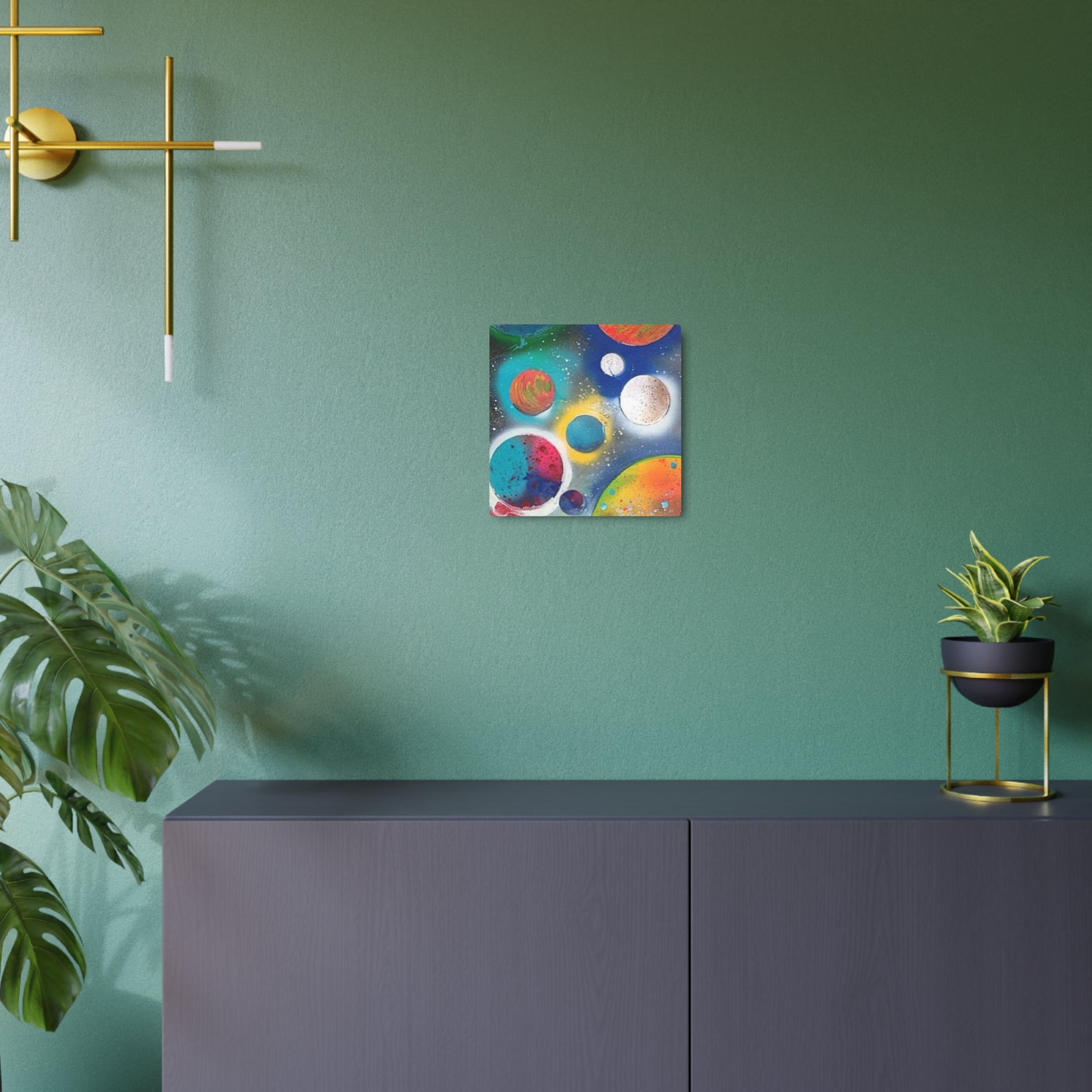 Galaxy Planets Metal Art Sign