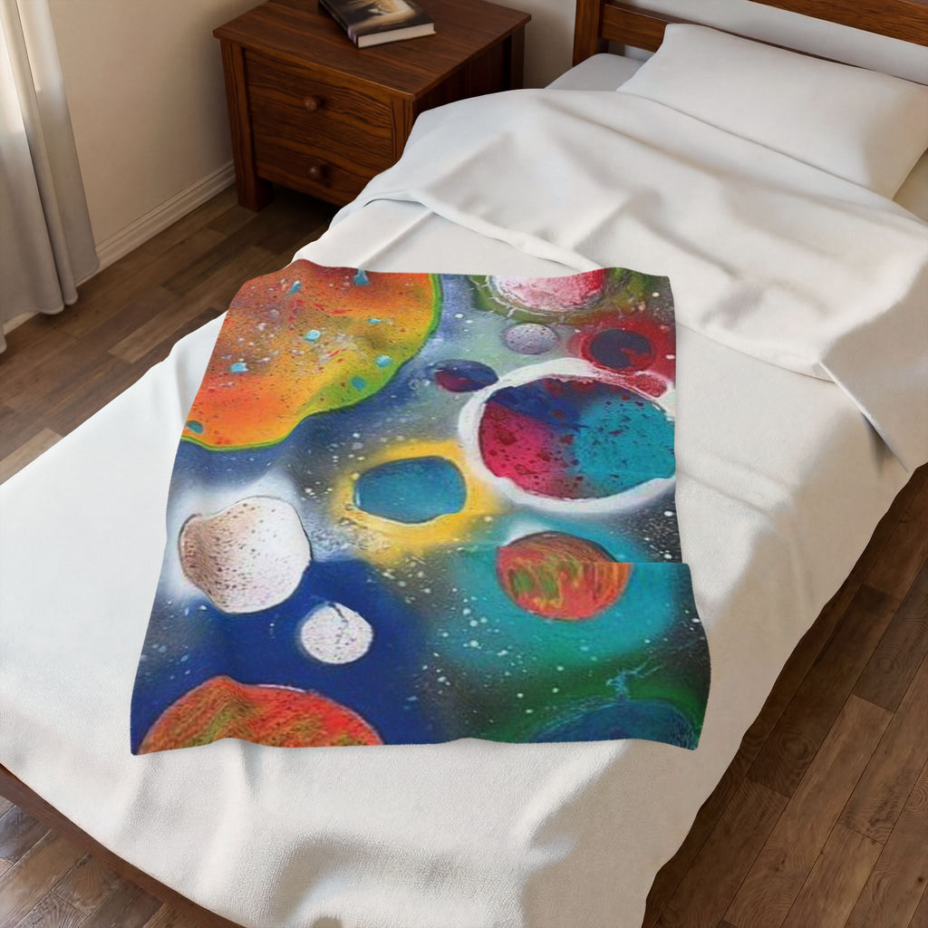 Galaxy Planets Plush Blanket