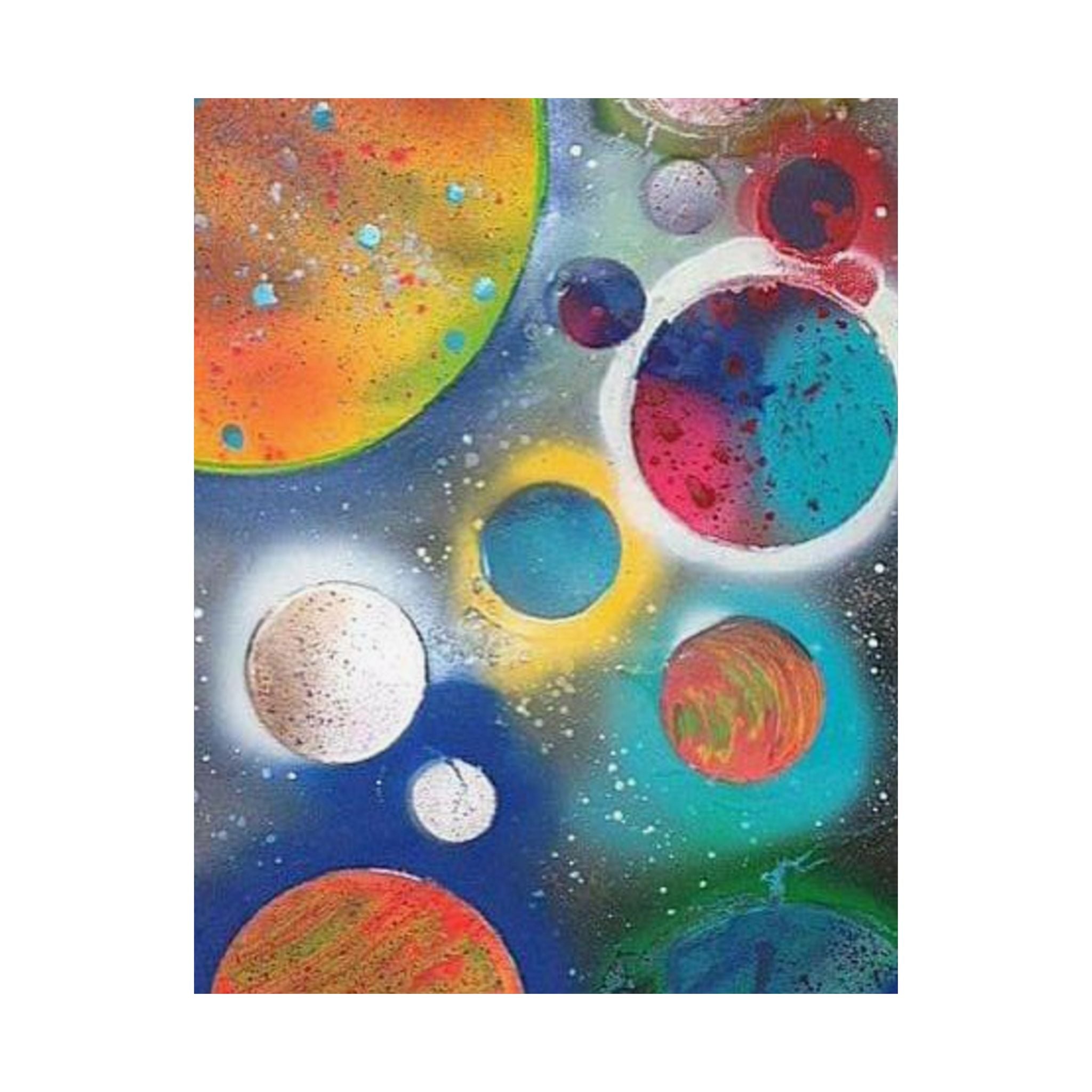 Galaxy Planets Print Matte Vertical Poster